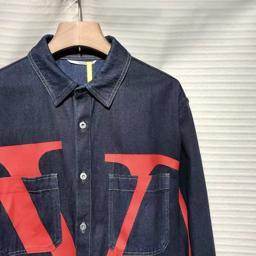 Valentino Valentino Big Logo Denim Shirt Jacket Size US M / EU 48-50 / 2 - 3 Thumbnail