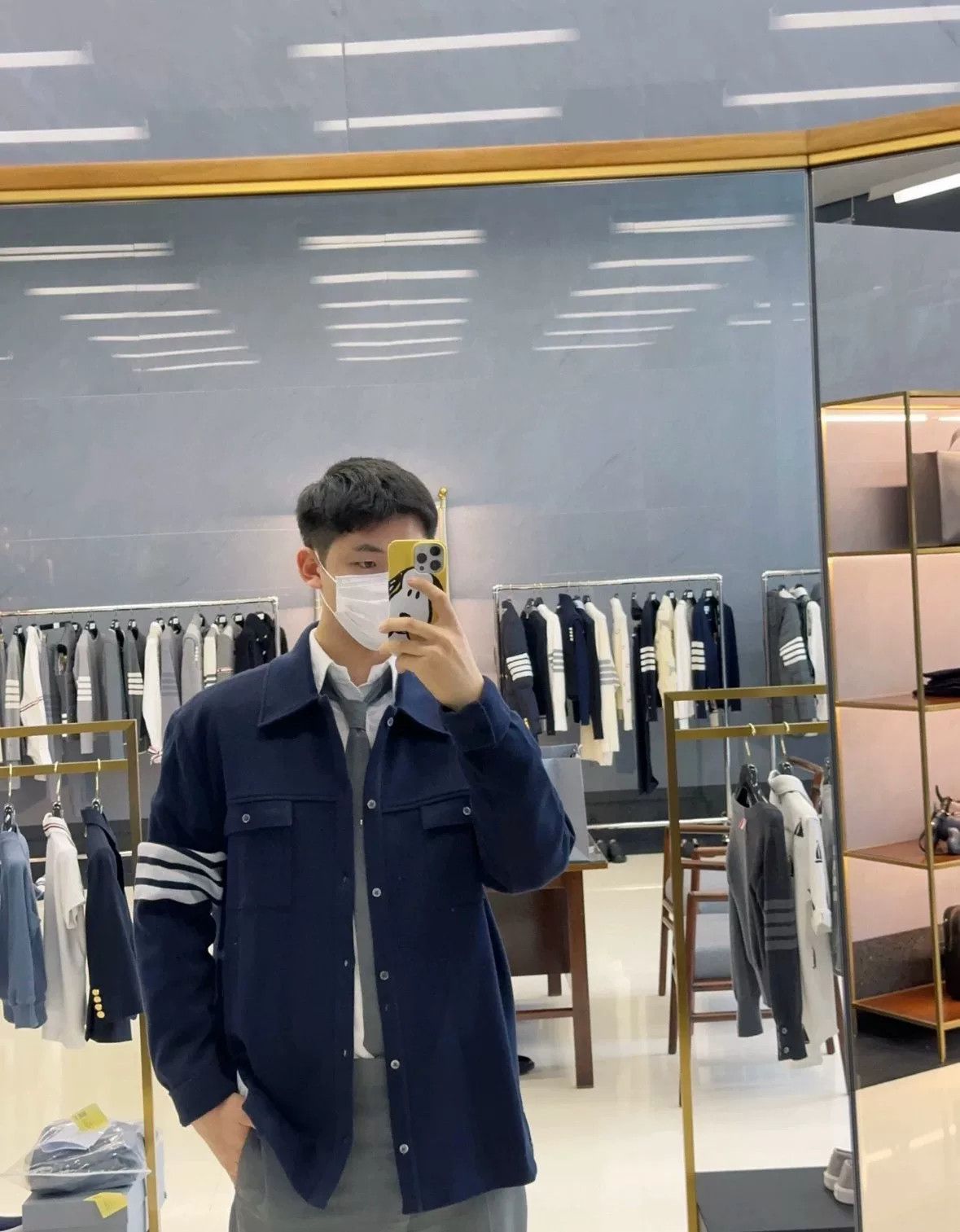Thom Browne THOM BROWNE Four-Stripe Shirt Jacket Size US XL / EU 56 / 4 - 9 Thumbnail