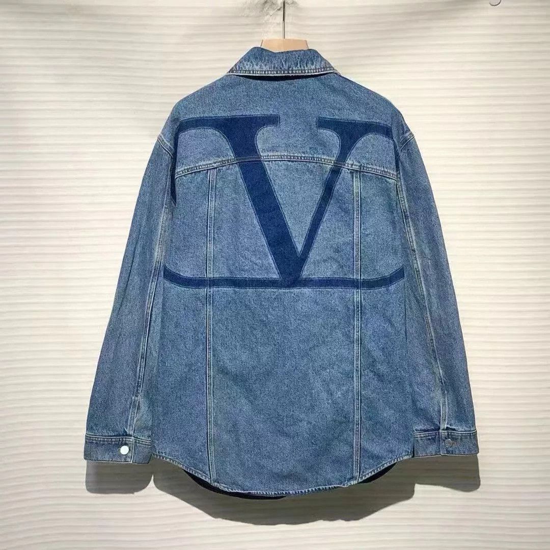Valentino Valentino SS22 Logo Print Denim Jacket Men's Size US M / EU 48-50 / 2 - 2 Thumbnail