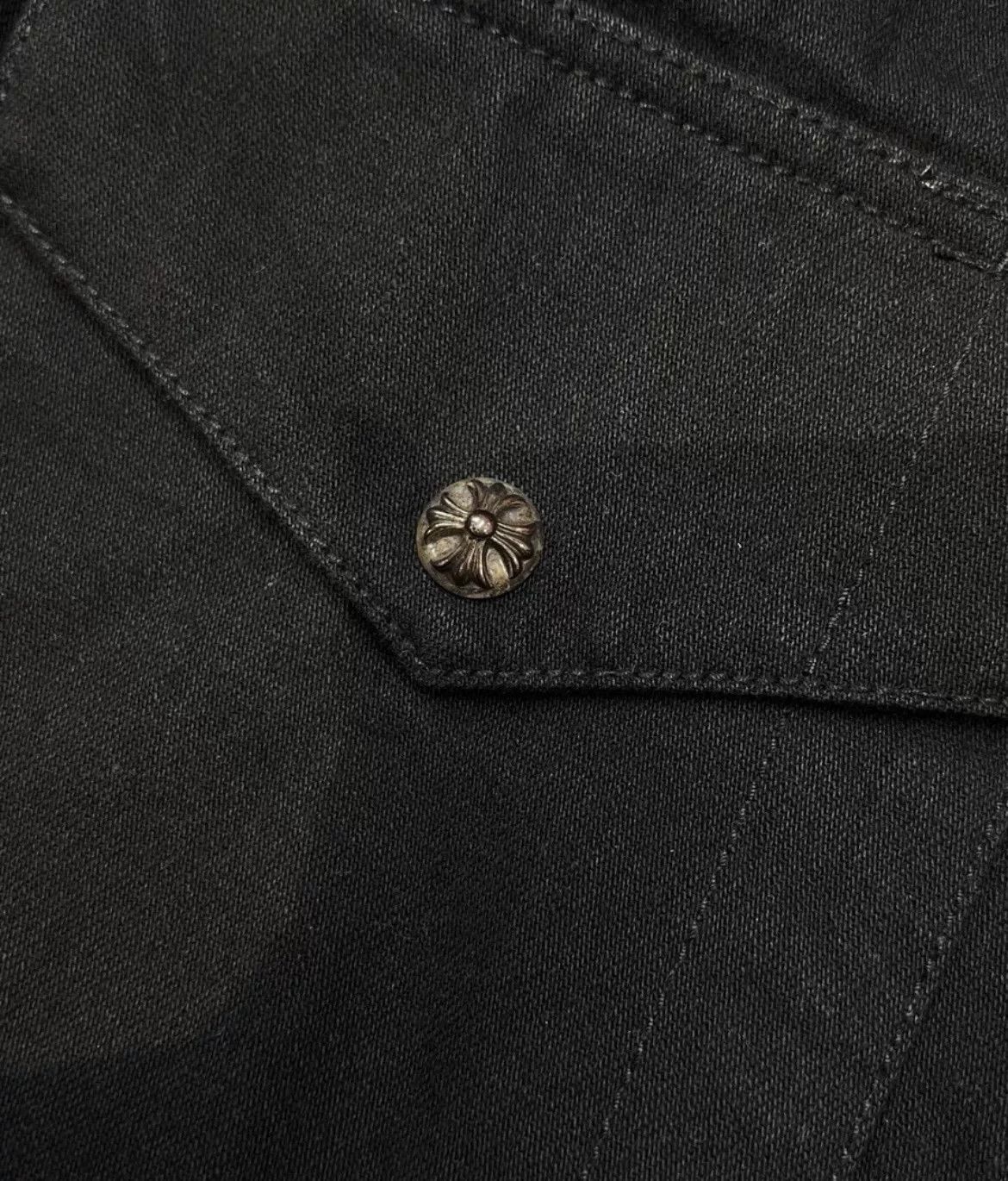 Chrome Hearts Chrome Hearts Denim Cross Leather Patchwork Shirt Size US XL / EU 56 / 4 - 3 Thumbnail