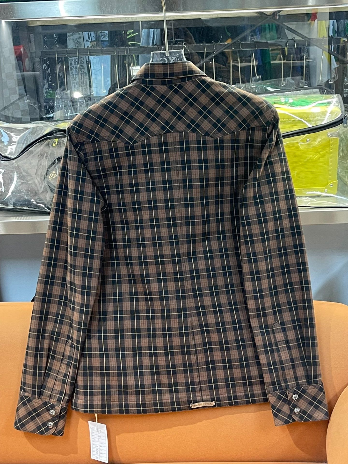 Chrome Hearts Chrome Hearts Brown Sheepskin Patchwork Plaid Shirt Size US L / EU 52-54 / 3 - 2 Thumbnail