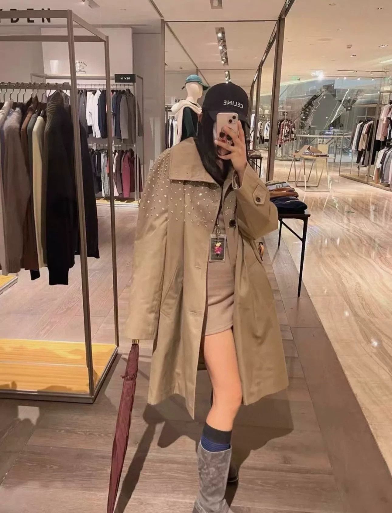 Celine Celine New Brown Rivet Cotton Trench Size US M / EU 48-50 / 2 - 6 Thumbnail