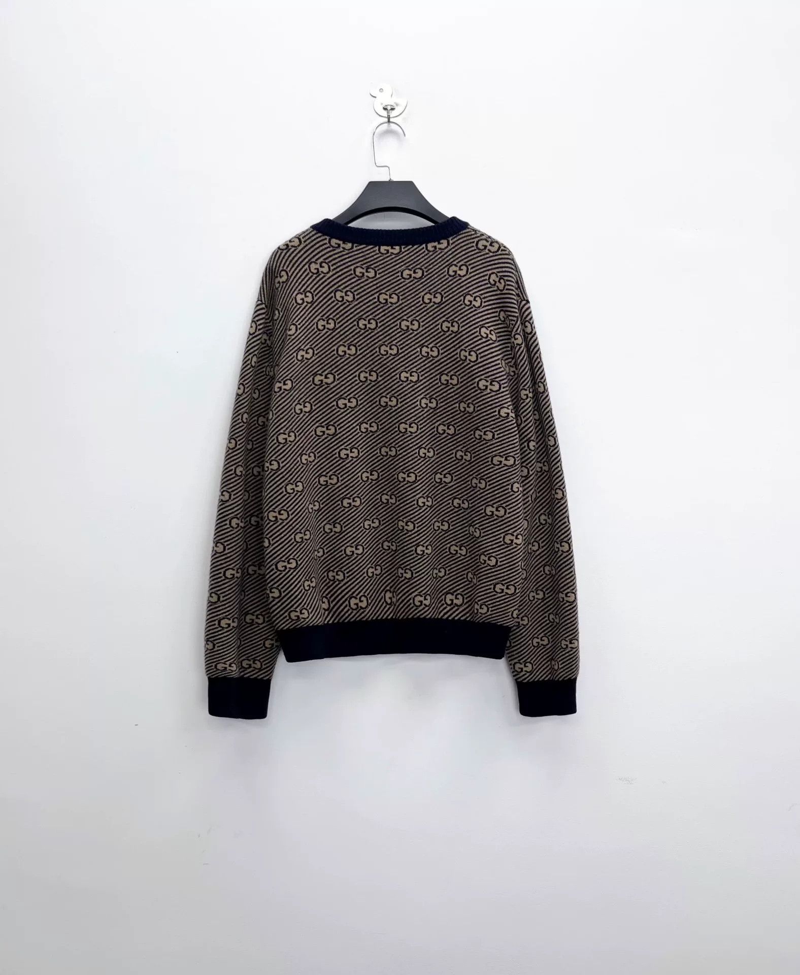 Gucci Gucci Camel Striped Double G Monogram Knit Sweater Size US M / EU 48-50 / 2 - 2 Thumbnail