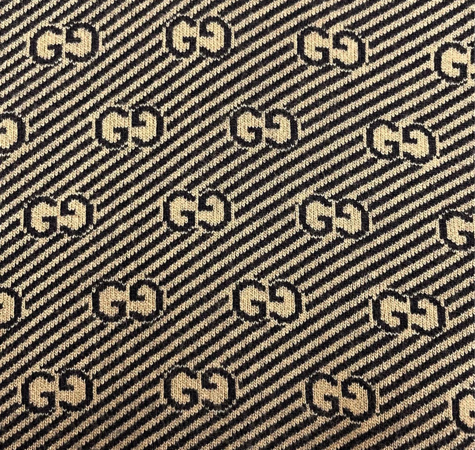 Gucci Gucci Camel Striped Double G Monogram Knit Sweater Size US M / EU 48-50 / 2 - 4 Thumbnail