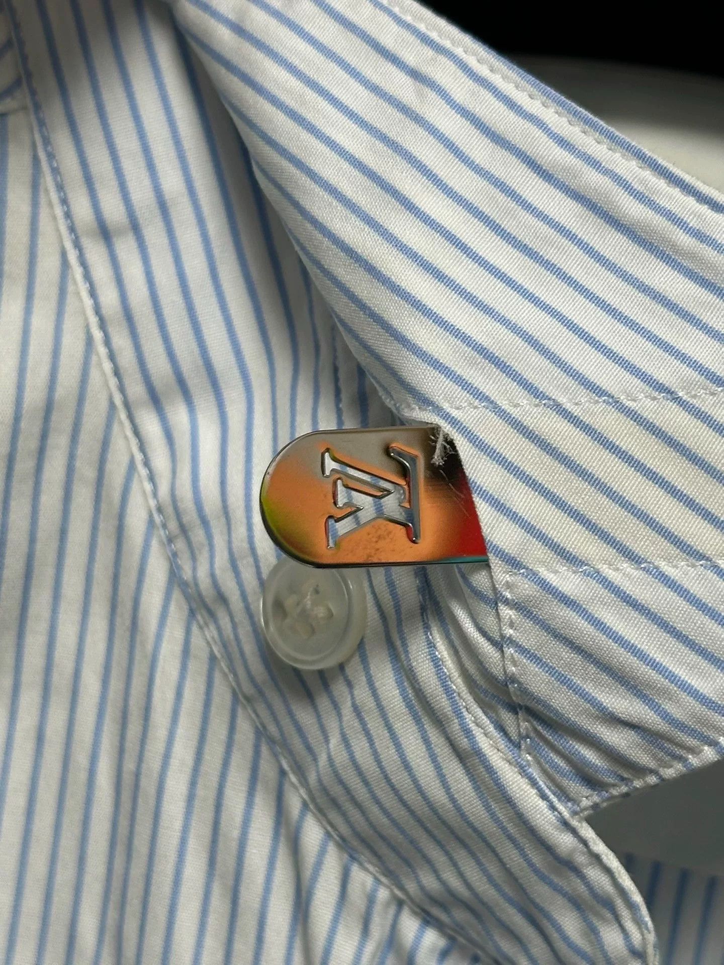 Louis Vuitton Louis Vuitton Blue White Stripe Long-Sleeve Shirt Size US M / EU 48-50 / 2 - 4 Thumbnail