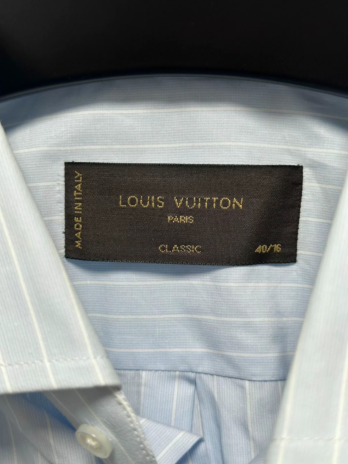 Louis Vuitton Louis Vuitton Blue Stripe Monogram Side Logo Shirt Size US M / EU 48-50 / 2 - 4 Thumbnail