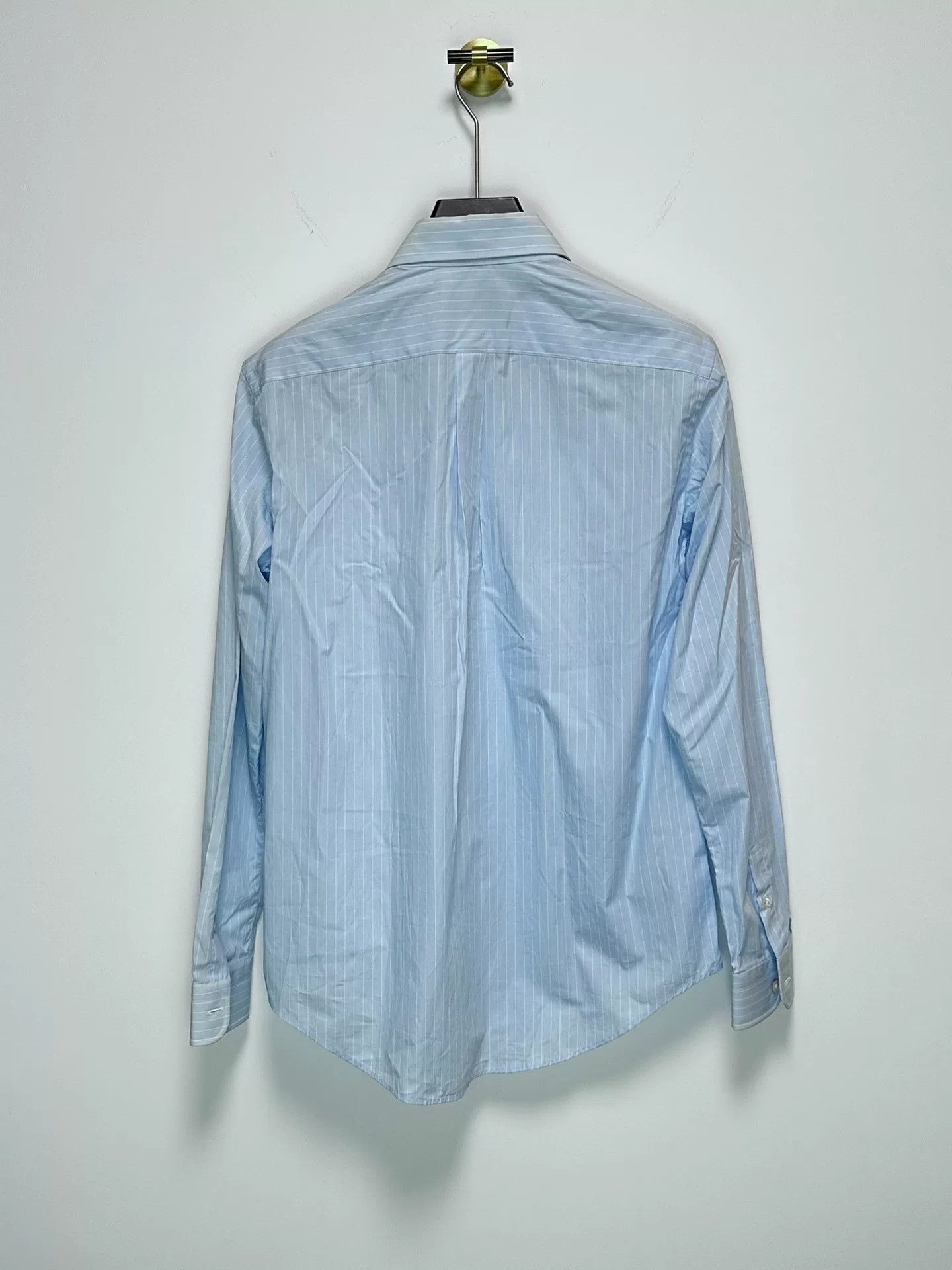 Louis Vuitton Louis Vuitton Blue Stripe Monogram Side Logo Shirt Size US M / EU 48-50 / 2 - 2 Thumbnail