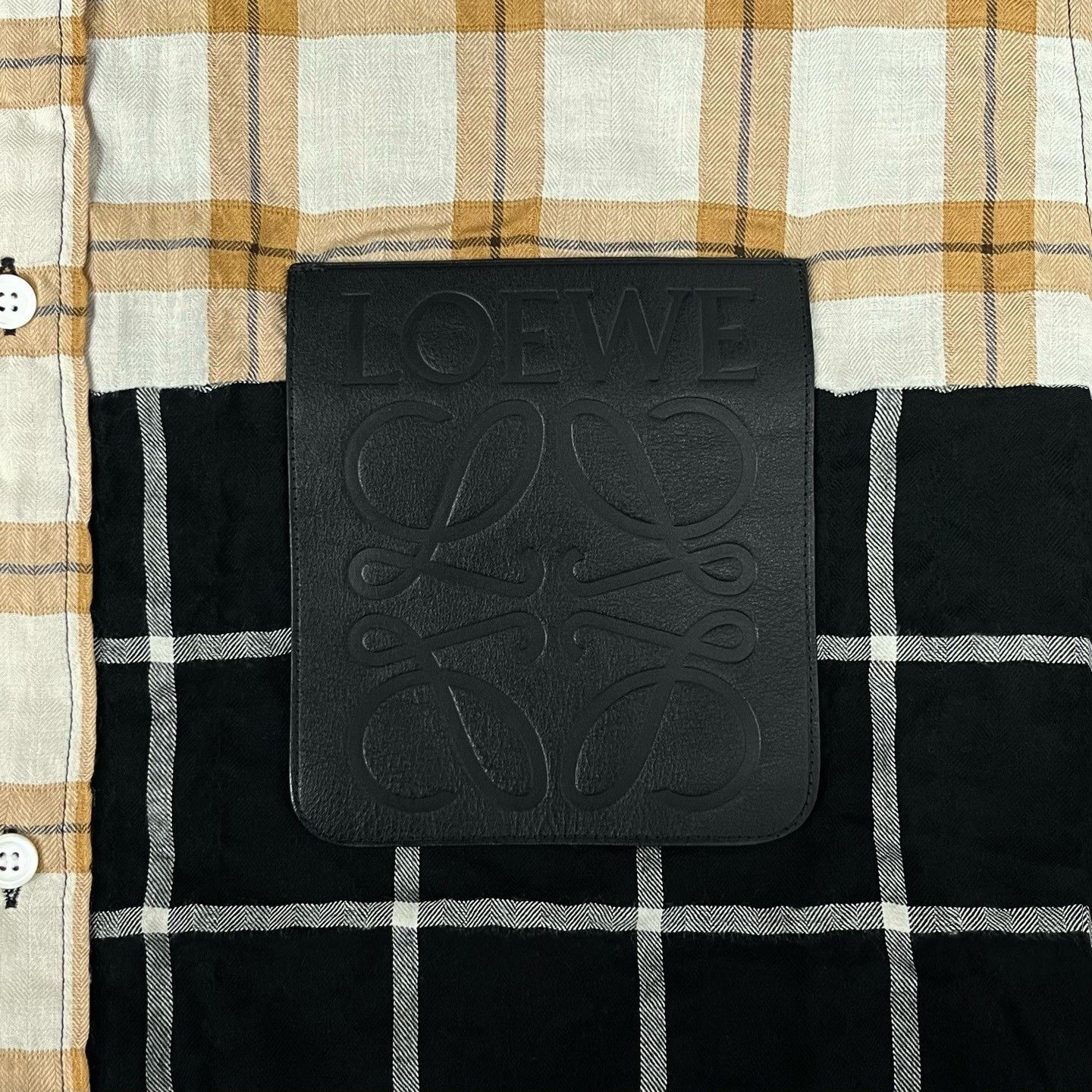 Loewe Loewe Multi-Color Paneled Leather Logo Shirt Size US XS / EU 42 / 0 - 5 Thumbnail