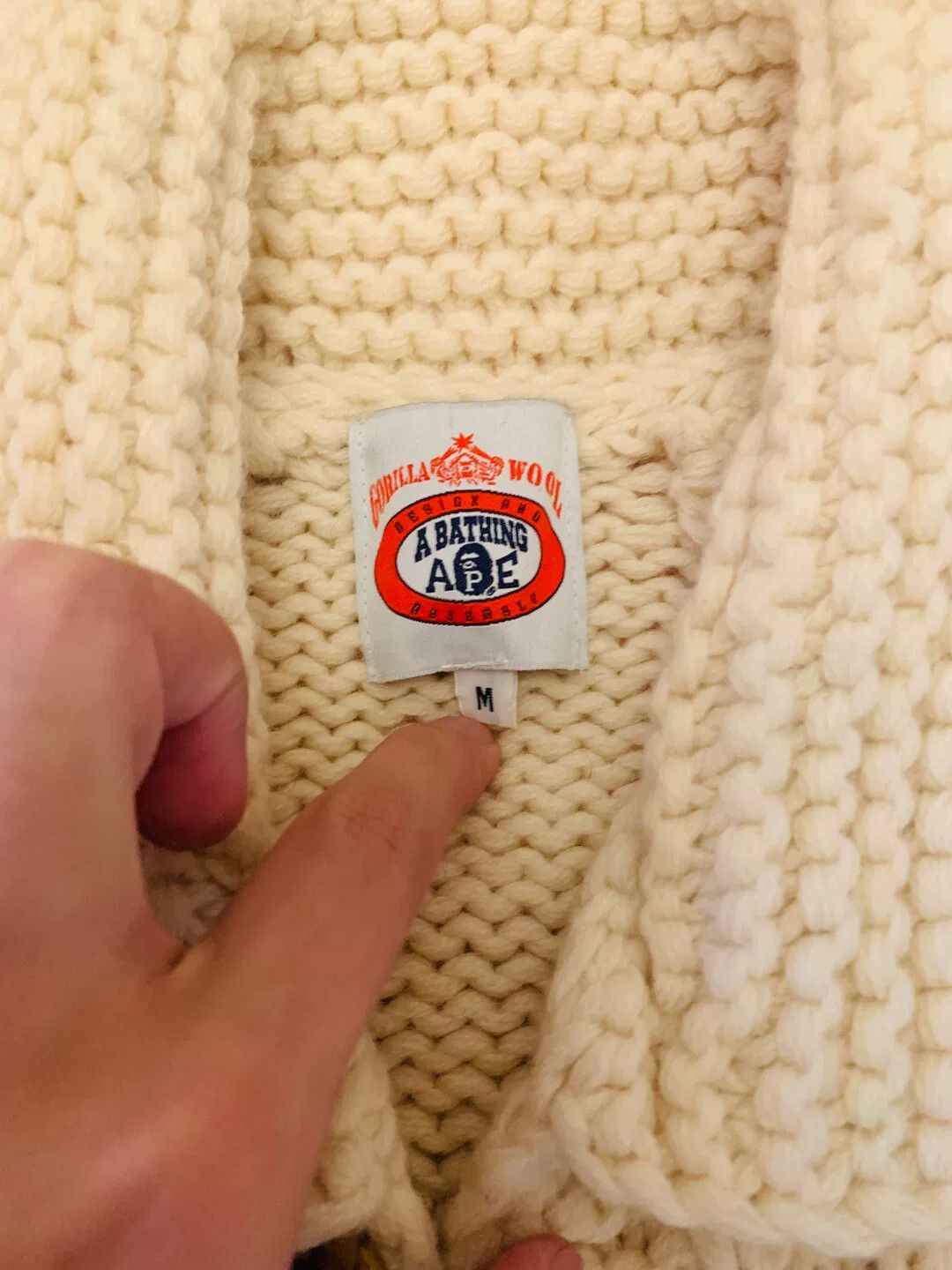Bape Bape Wool White Sweater M Men Size US M / EU 48-50 / 2 - 3 Thumbnail