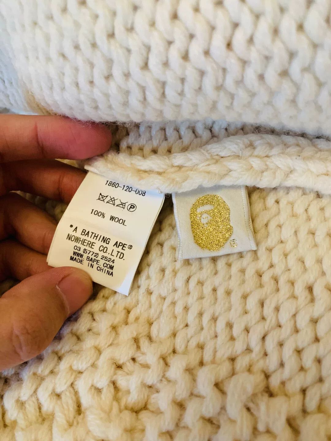 Bape Bape Wool White Sweater M Men Size US M / EU 48-50 / 2 - 4 Thumbnail