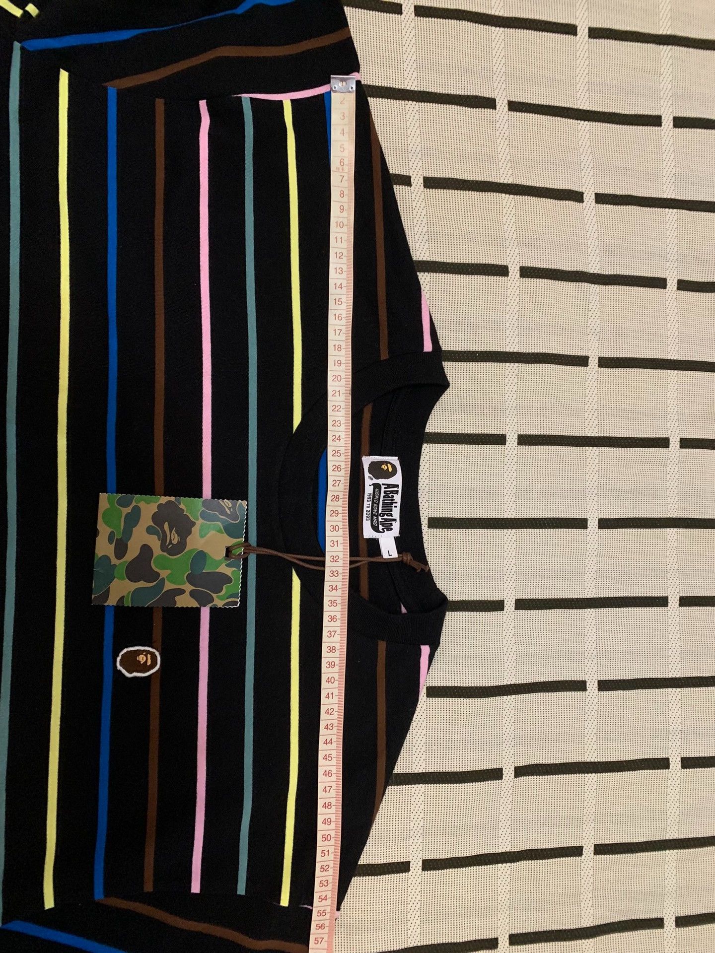 Bape Bape Striped Ape Head Multi T-Shirt L Men Size US L / EU 52-54 / 3 - 9 Thumbnail