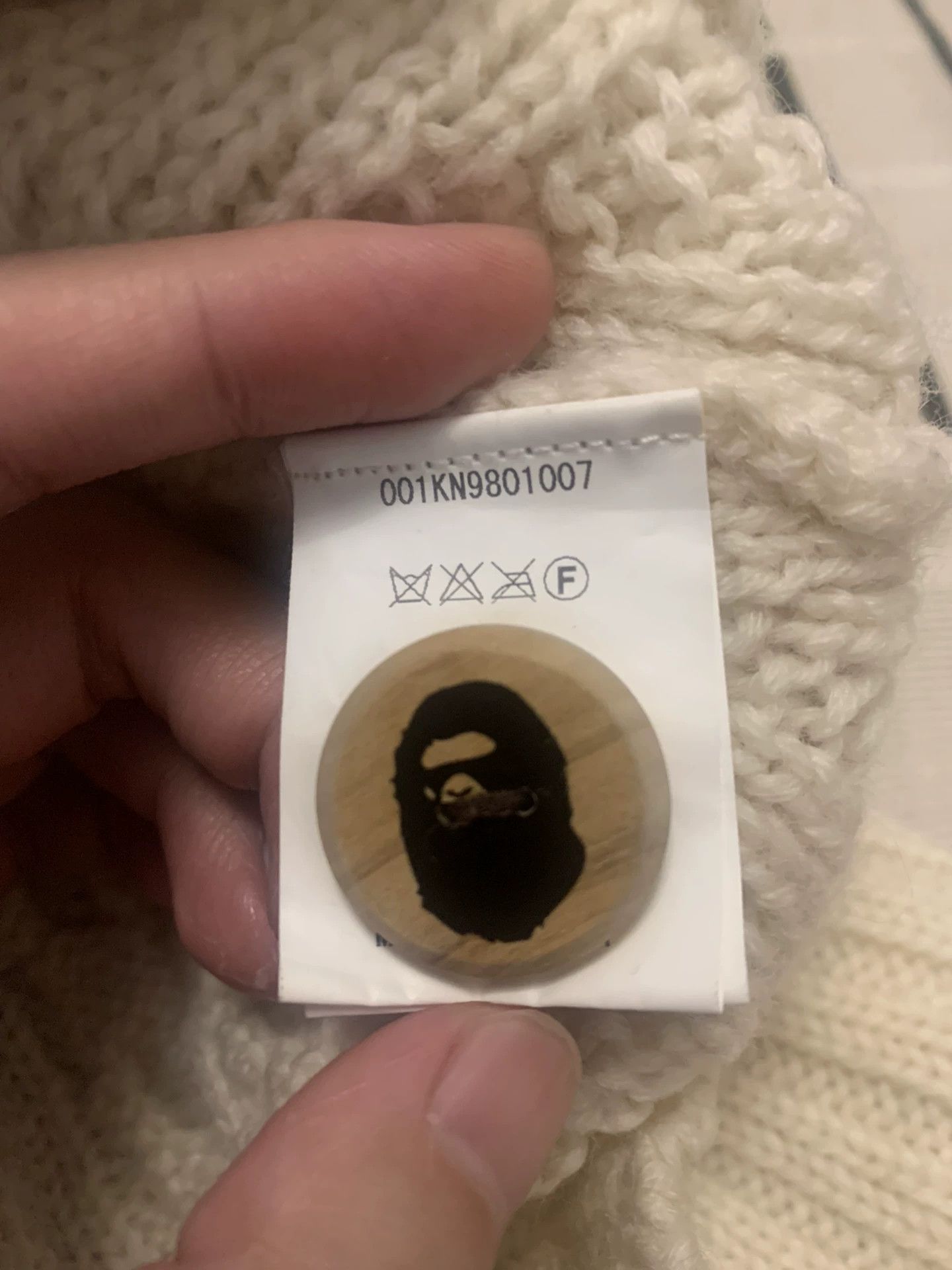 Bape Bape Wool White Sweater M Men Size US M / EU 48-50 / 2 - 4 Thumbnail