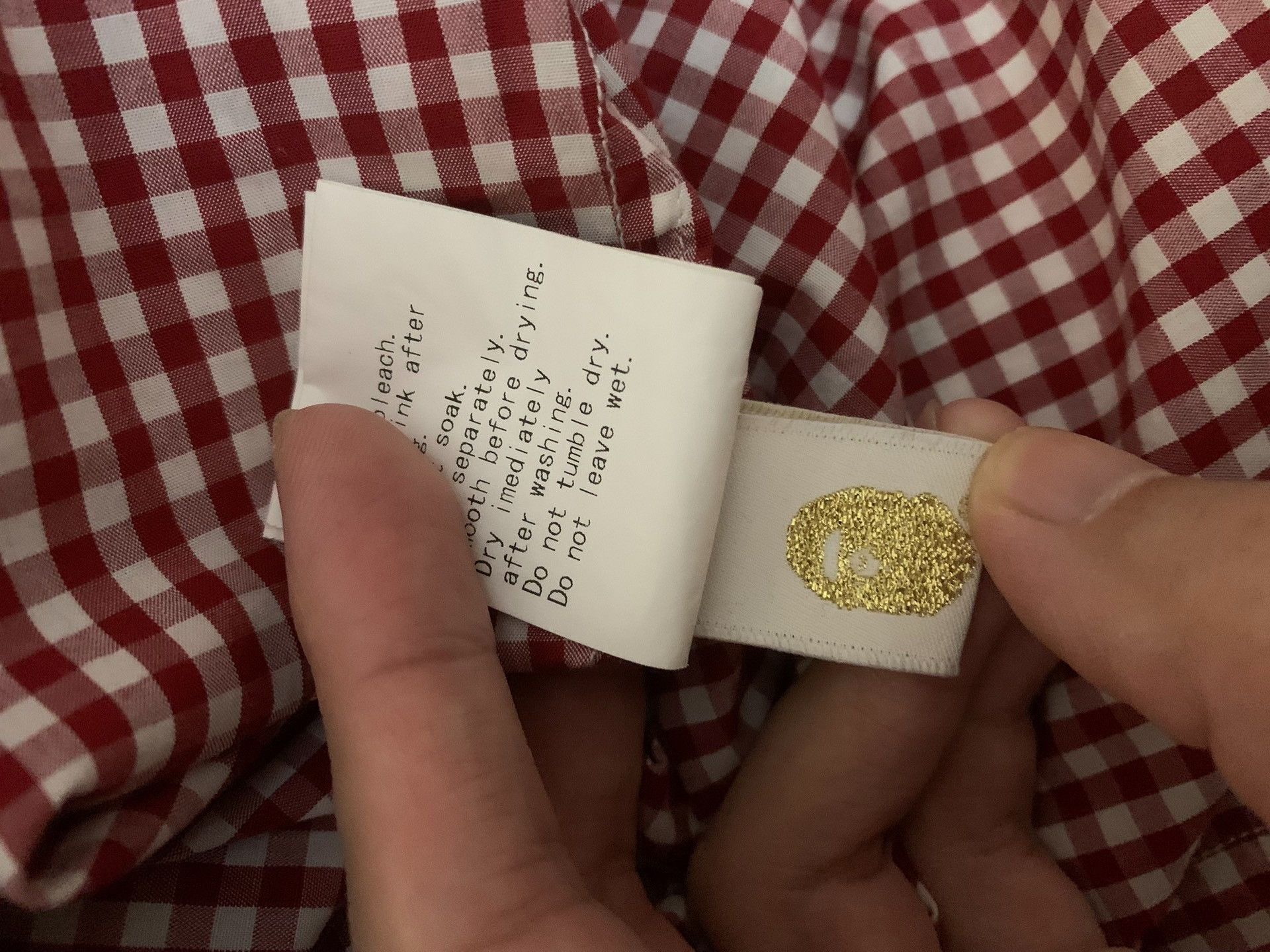 Bape Bape Plaid Ape Head Shirt L Men Size US L / EU 52-54 / 3 - 5 Thumbnail