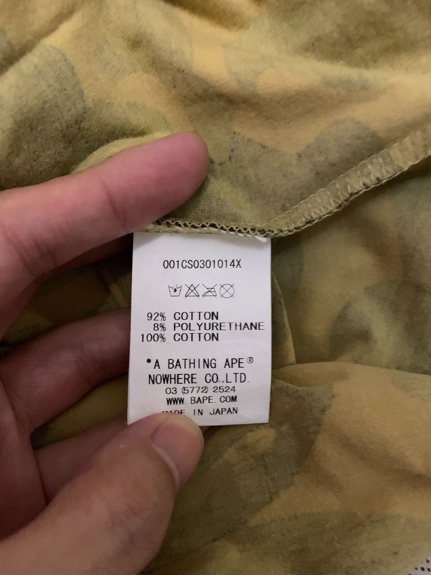 Bape Bape Shark Camo Yellow T-Shirt XL Men Size US XL / EU 56 / 4 - 4 Thumbnail