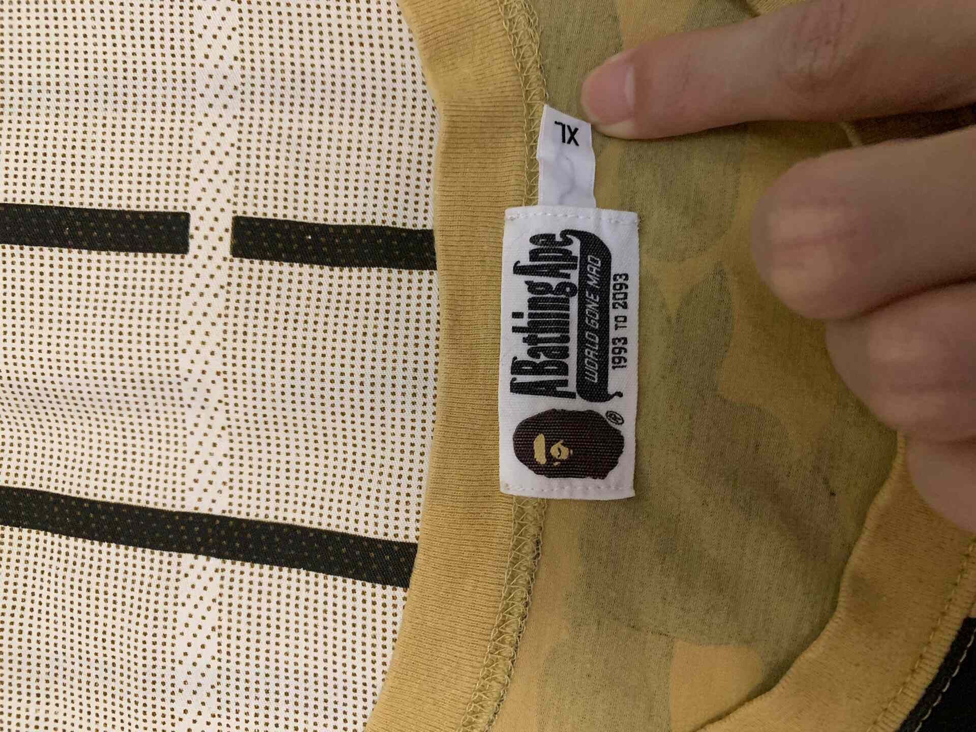 Bape Bape Shark Camo Yellow T-Shirt XL Men Size US XL / EU 56 / 4 - 3 Thumbnail