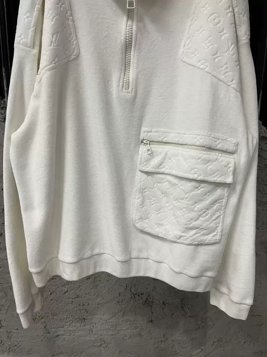 Louis Vuitton Louis Vuitton Velvet Embossed Monogram Half-Zip Sweatshirt Size US L / EU 52-54 / 3 - 4 Thumbnail
