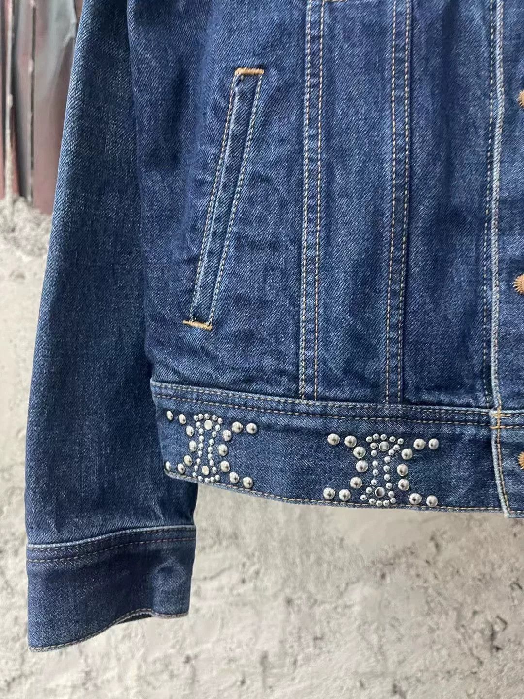 Celine Celine Triomphe Studded Denim Jacket Size M / US 6-8 / IT 42-44 - 5 Thumbnail