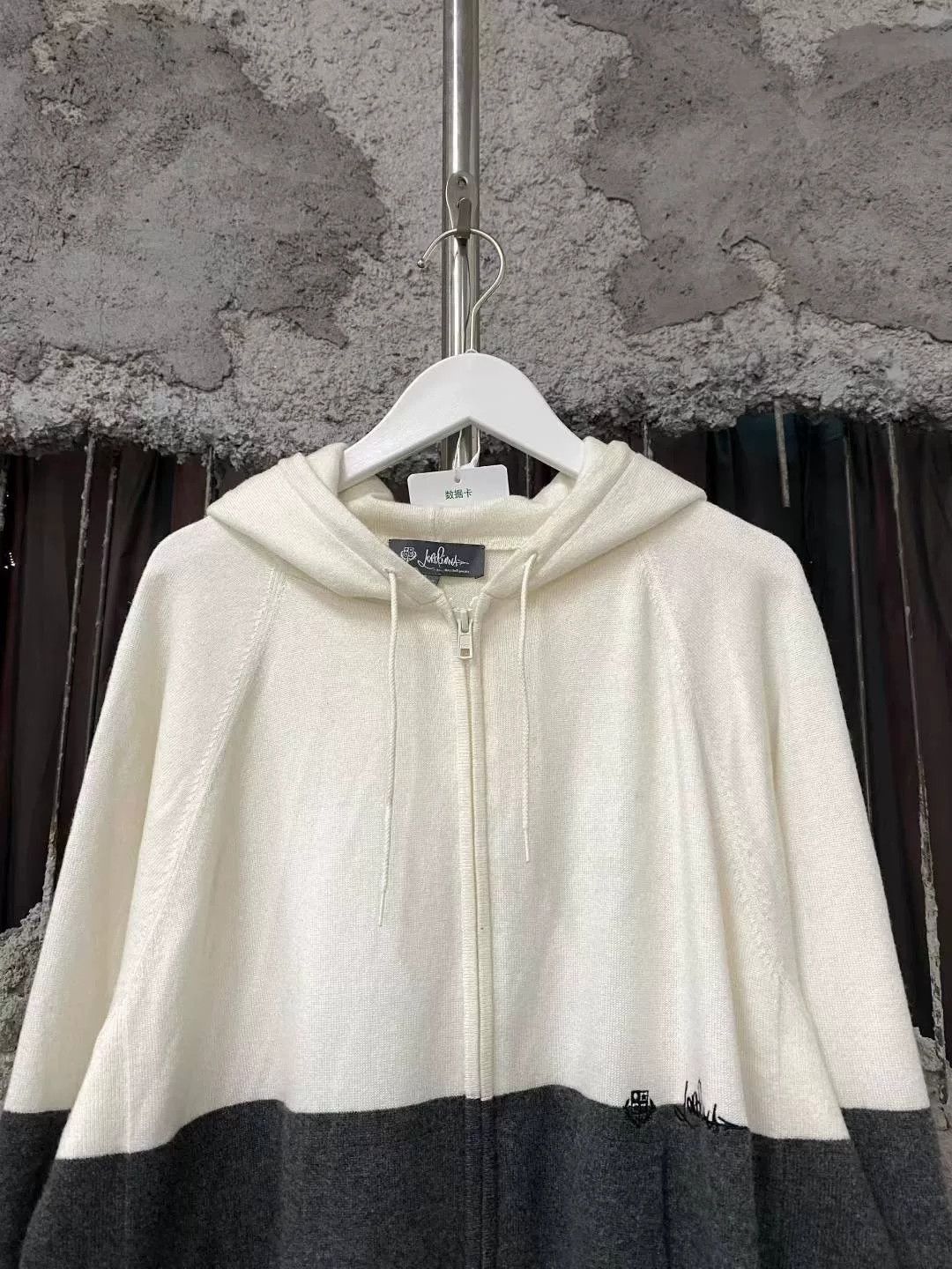 Hiroshi Fujiwara Loro Piana Gray White Cashmere Knit Hoodie Size US M / EU 48-50 / 2 - 3 Thumbnail