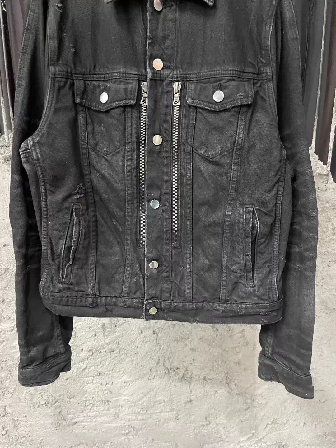 Amiri Amiri MX2 Washed Black Multi-Zip Denim Jacket Size US M / EU 48-50 / 2 - 4 Thumbnail