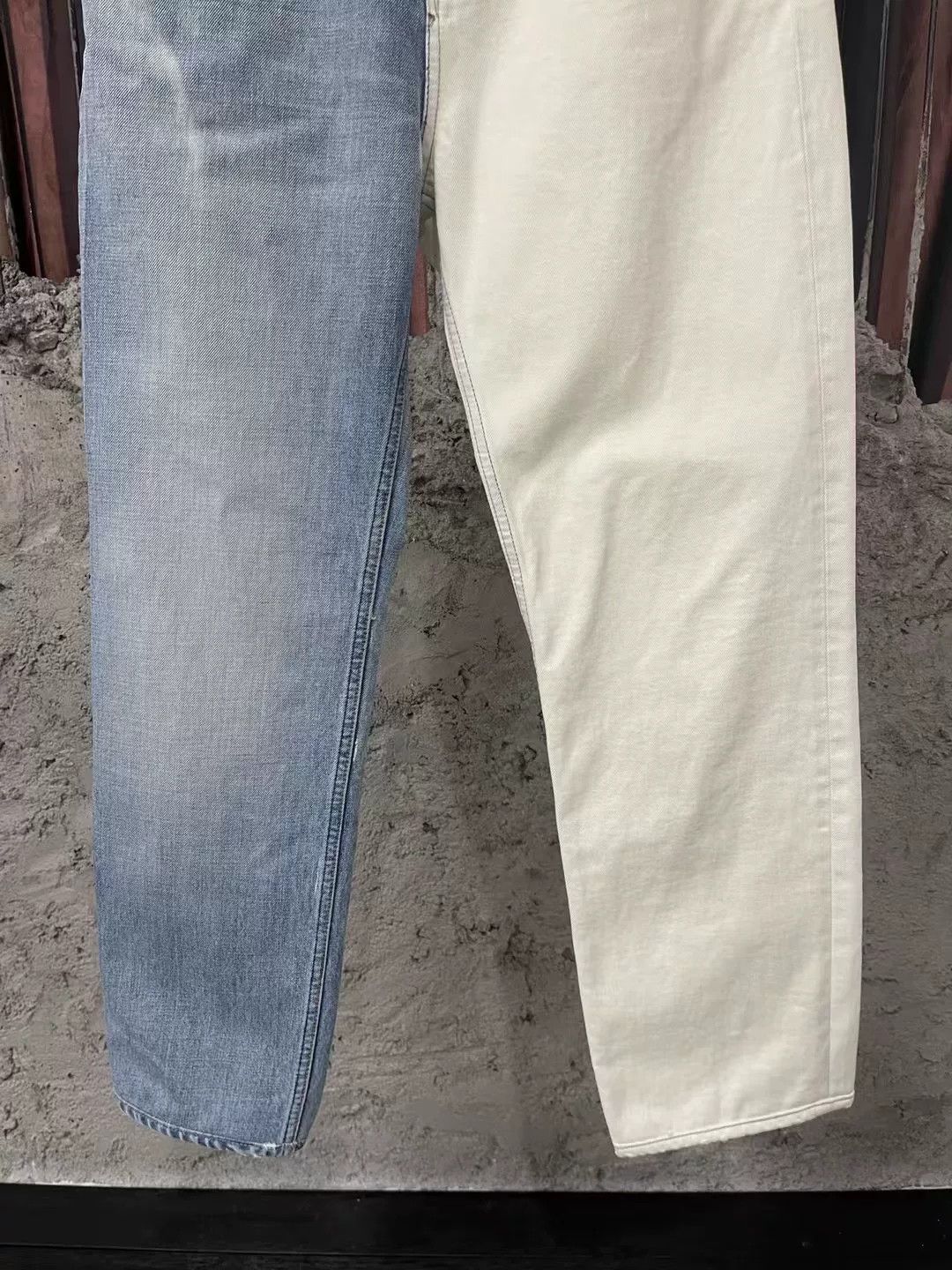 Celine Celine Blue White Patchwork Washed Jeans Size 29" - 4 Thumbnail