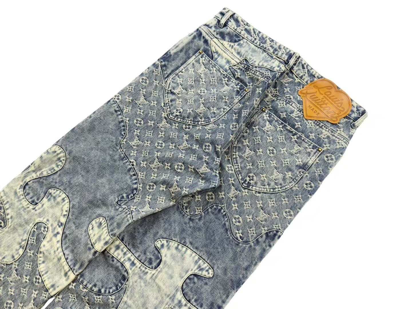 Louis Vuitton Louis Vuitton Nigo Monogram Patchwork Jeans Size US 31 - 5 Thumbnail