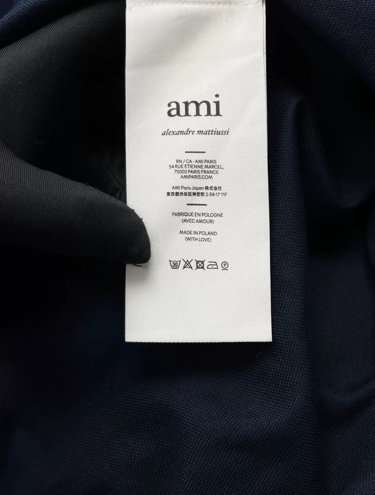 AMI Ami New Navy Embroidered Heart Logo Shirt Jacket Size US XS / EU 42 / 0 - 3 Thumbnail