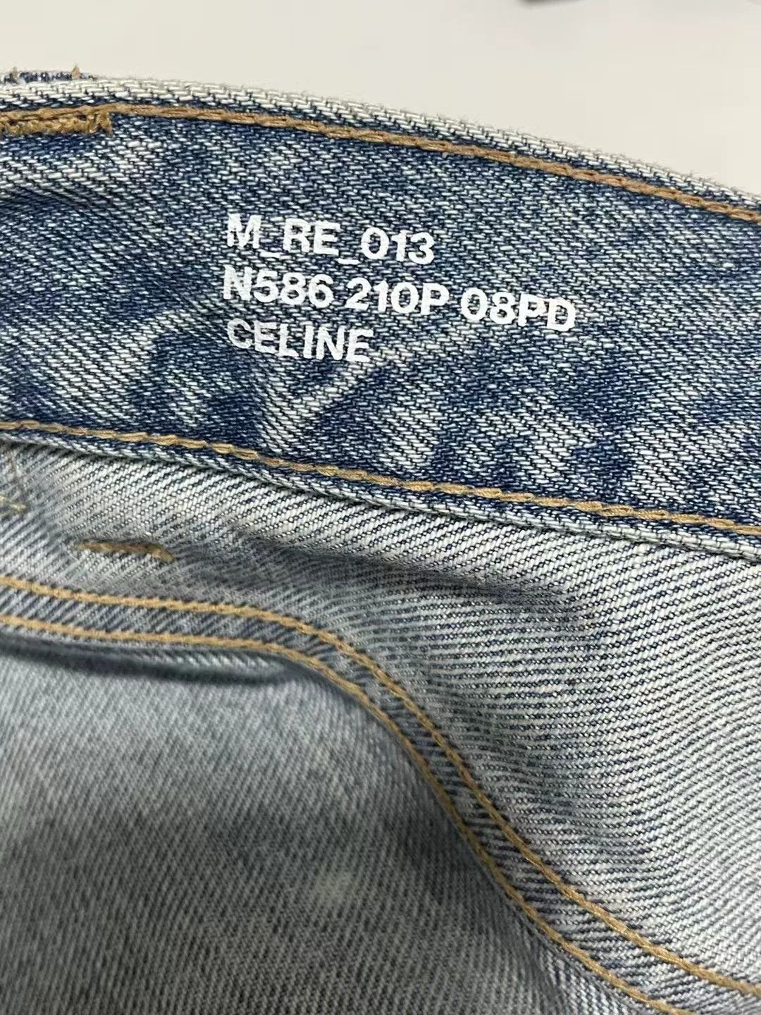 Celine Celine Washed Blue Distressed Splatter Jeans Size 29" - 6 Thumbnail