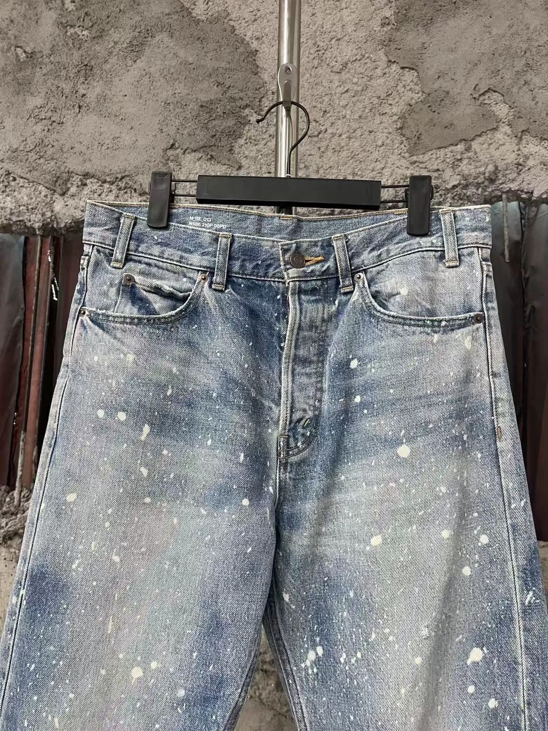 Celine Celine Washed Blue Distressed Splatter Jeans Size 29" - 3 Thumbnail