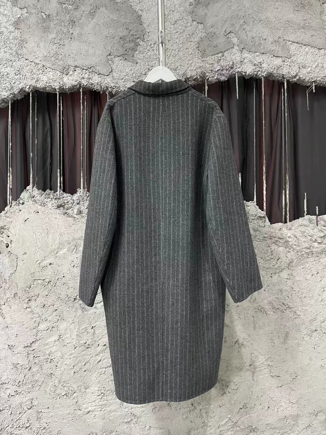 Acne Studios Acne Studios Gray Pinstripe Lapel Wool Coat Size US S / EU 44-46 / 1 - 2 Thumbnail