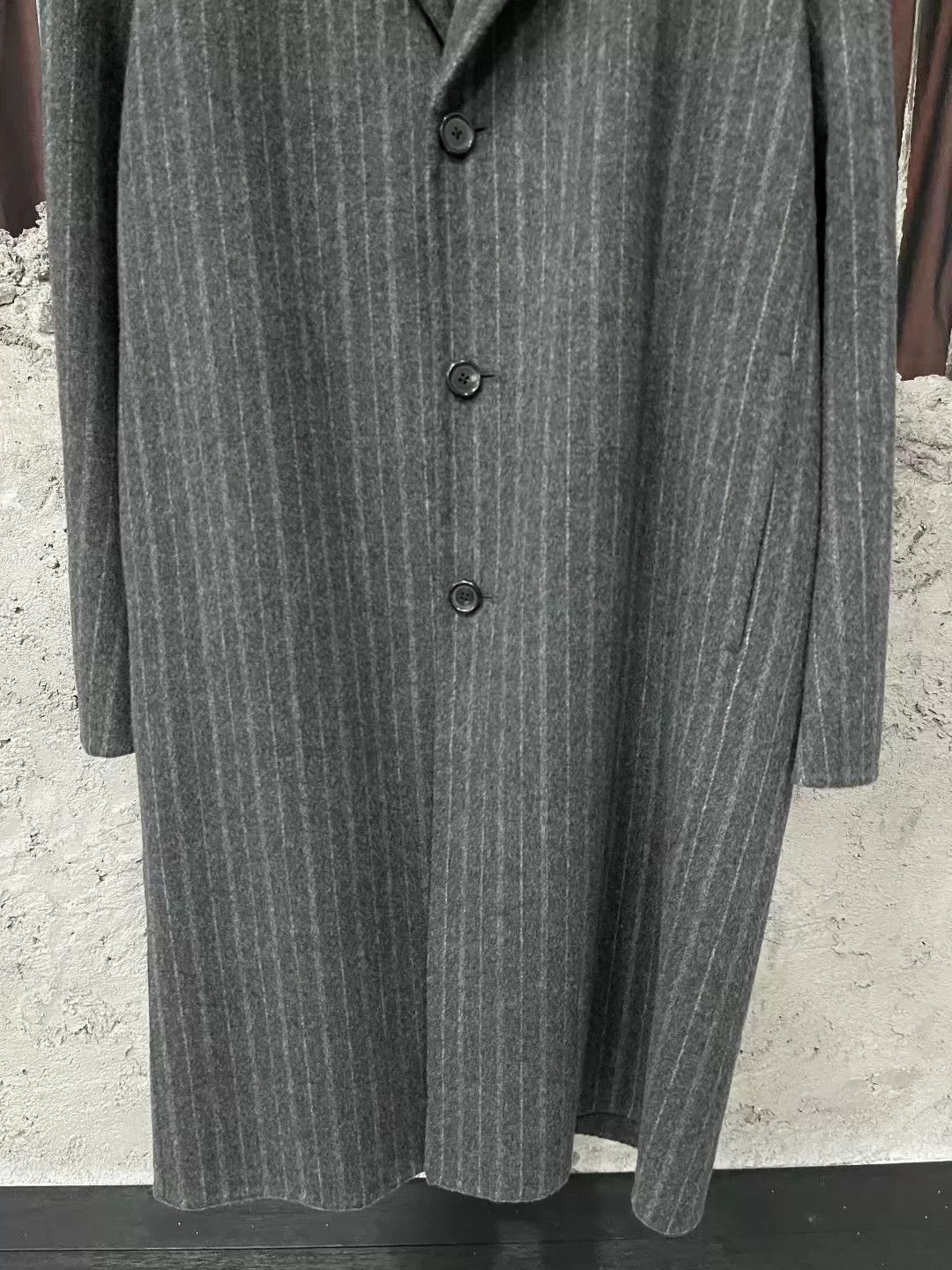 Acne Studios Acne Studios Gray Pinstripe Lapel Wool Coat Size US S / EU 44-46 / 1 - 4 Thumbnail