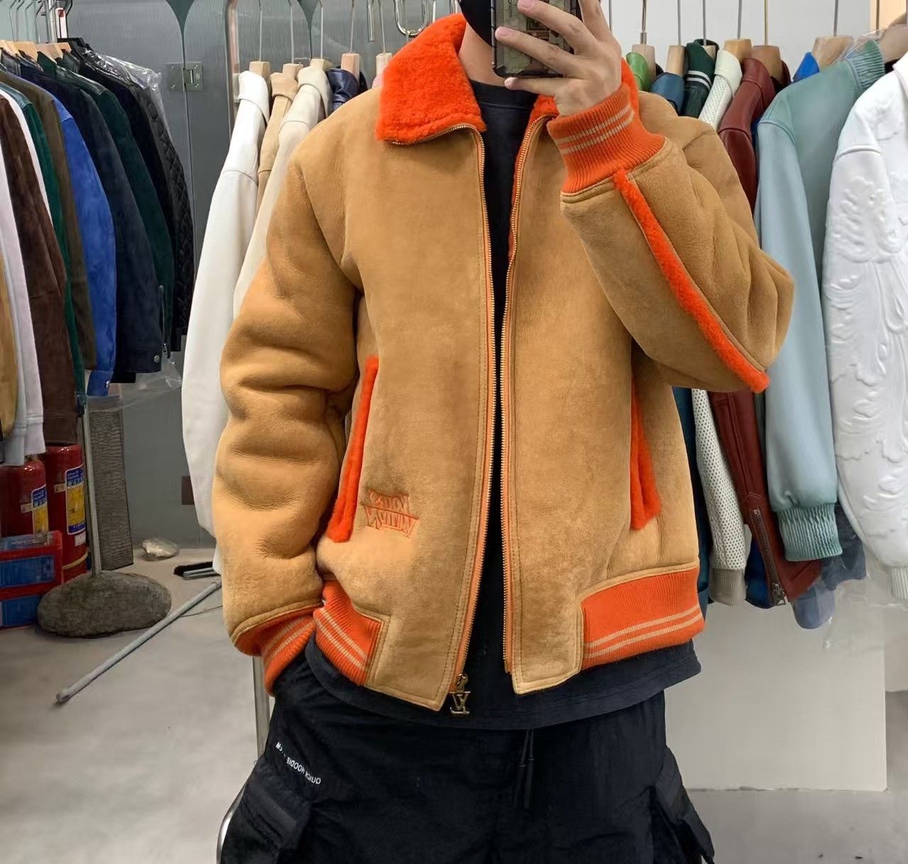Louis Vuitton Louis Vuitton Orange Brown Shearling Jacket Size US M / EU 48-50 / 2 - 5 Thumbnail