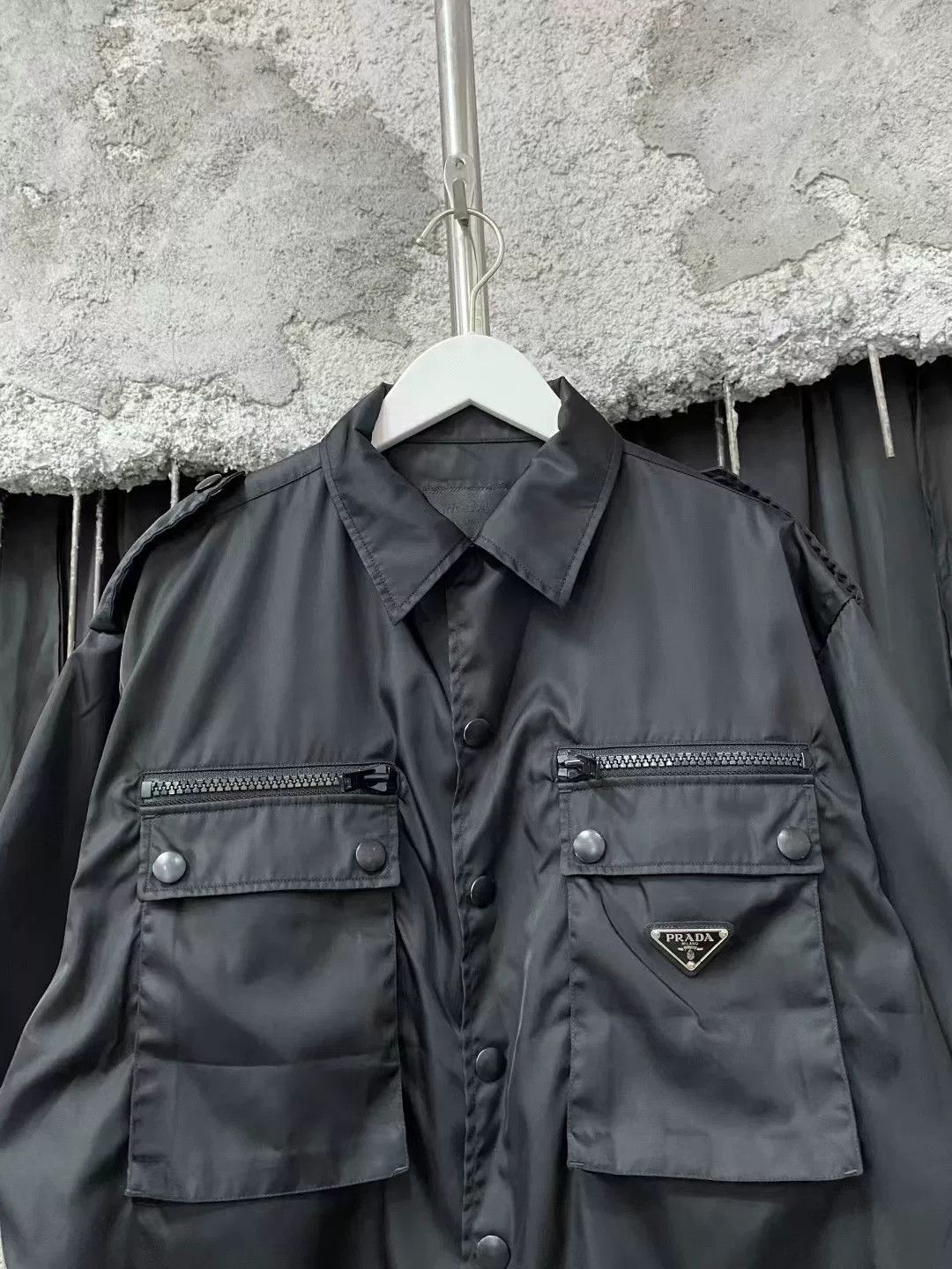 Prada Prada Black Nylon Triangle Logo Short Sleeve Shirt Size US M / EU 48-50 / 2 - 3 Thumbnail