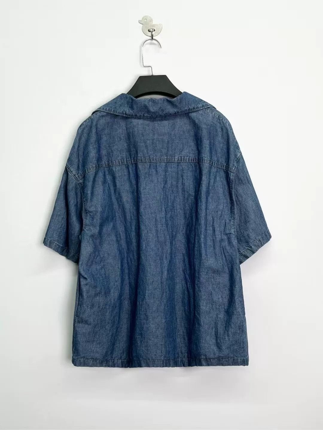 Prada Prada Denim Triangle Logo Short-Sleeve Shirt Size US M / EU 48-50 / 2 - 2 Thumbnail