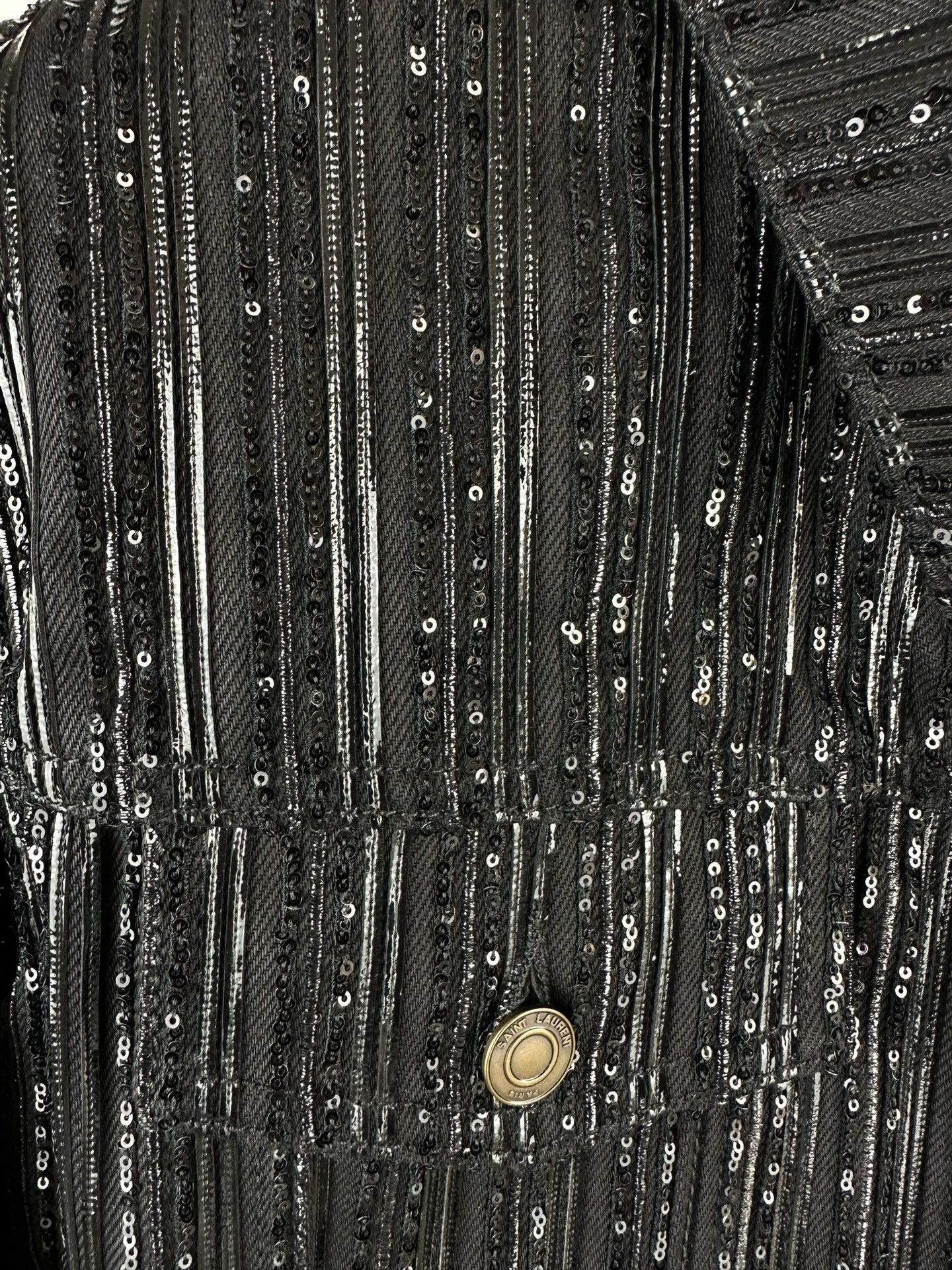 Saint Laurent Paris Saint Laurent Scaled Beaded Denim Jacket Size US M / EU 48-50 / 2 - 3 Thumbnail