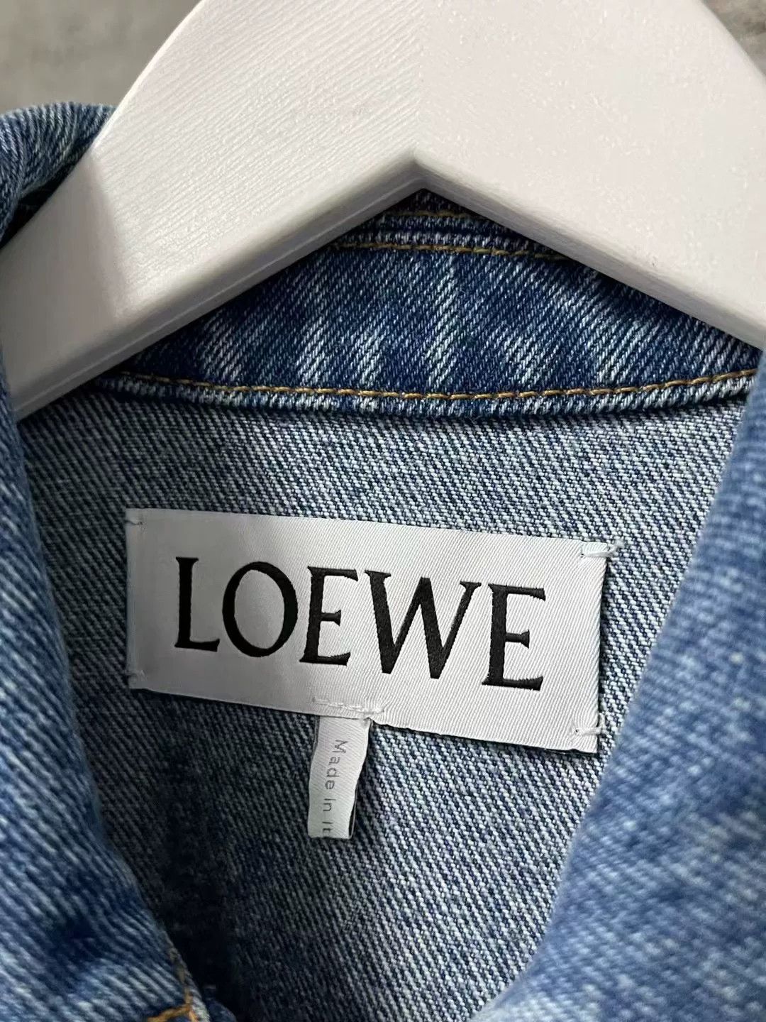 Loewe Loewe Patchwork Leather Cutout Logo Denim Jacket Size XS / US 0-2 / IT 36-38 - 6 Thumbnail