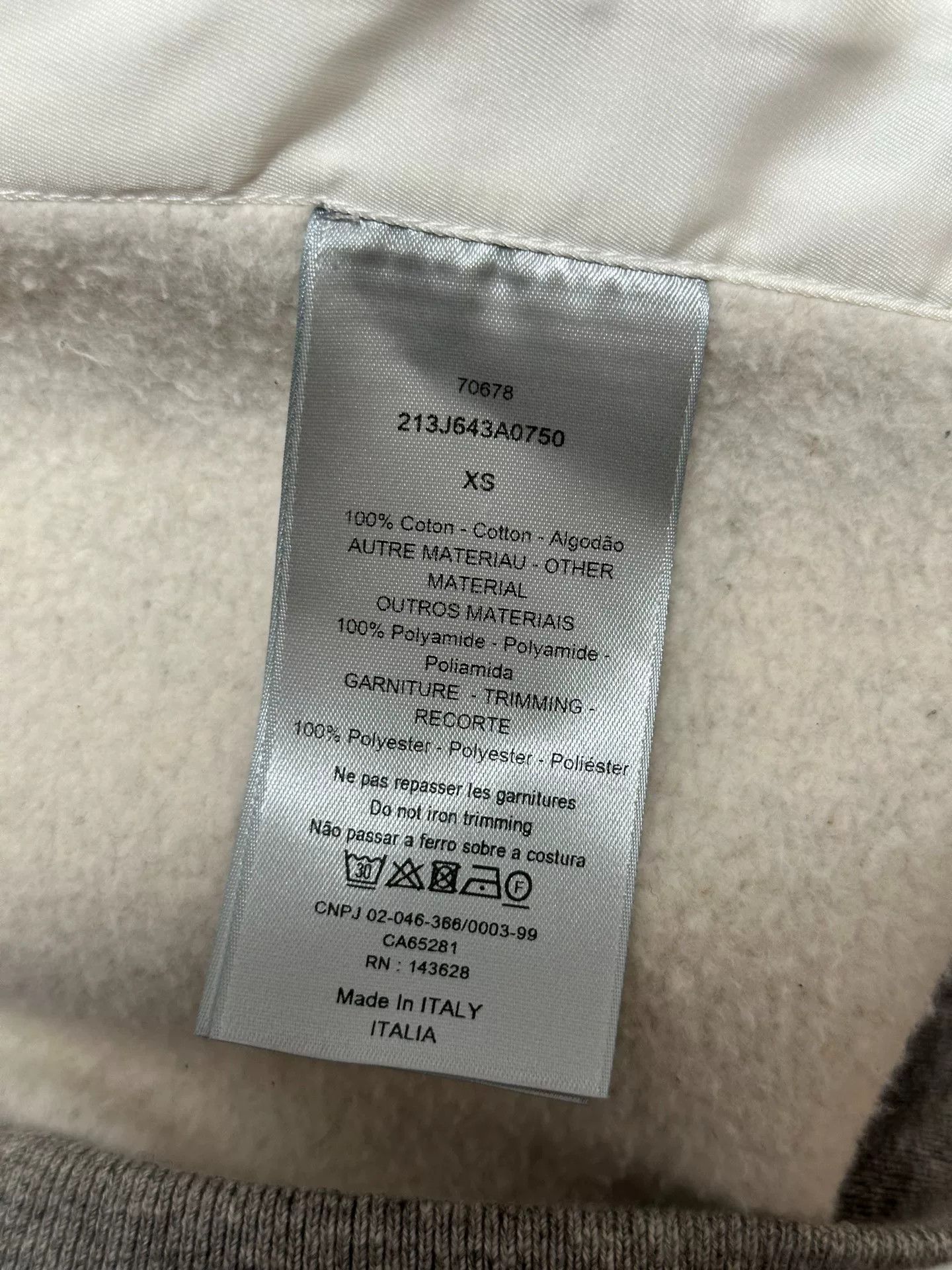 Sacai Dior Sacai Grey Logo Patch Sweatshirt Size US M / EU 48-50 / 2 - 6 Thumbnail
