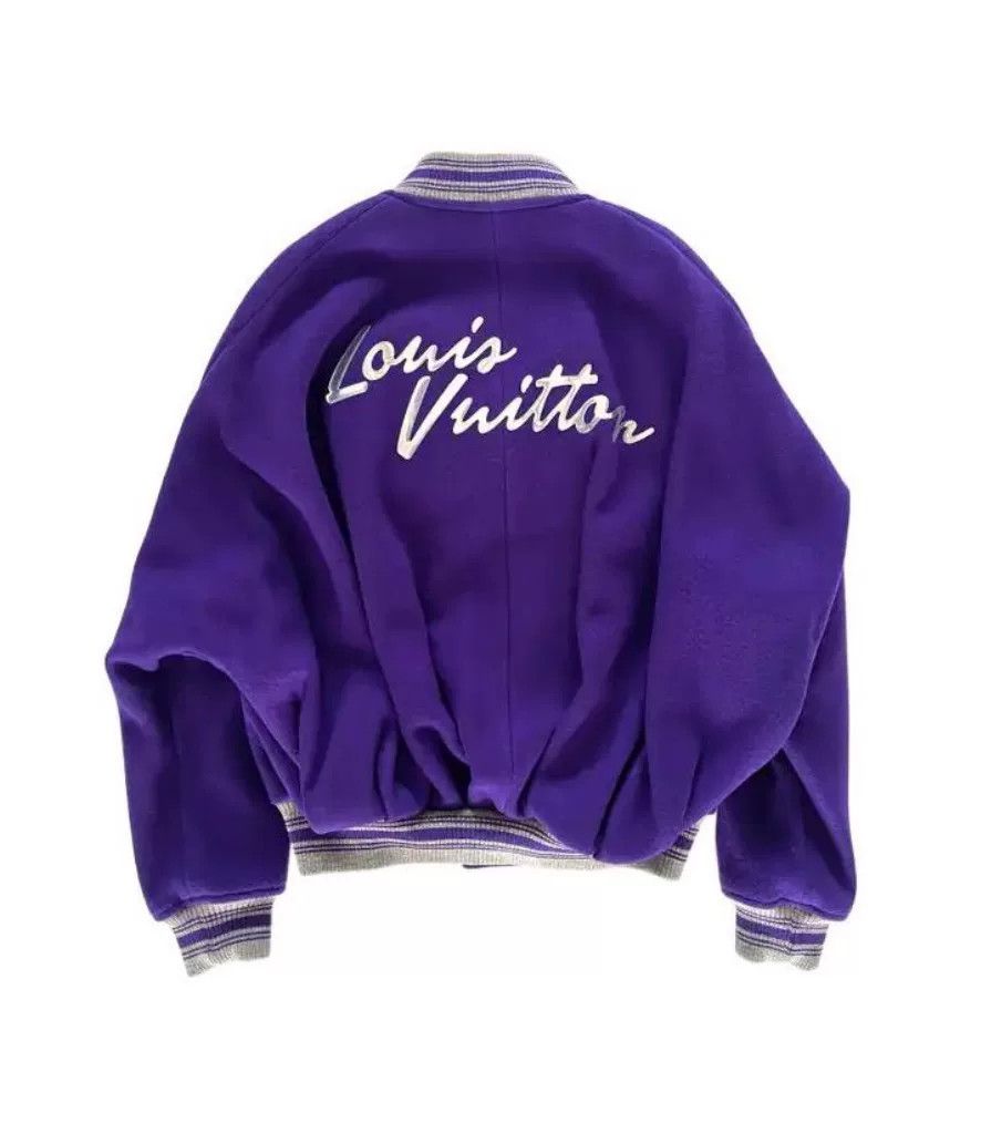 Louis Vuitton Louis Vuitton Purple Embossed Varsity Jacket Size US M / EU 48-50 / 2 - 3 Thumbnail