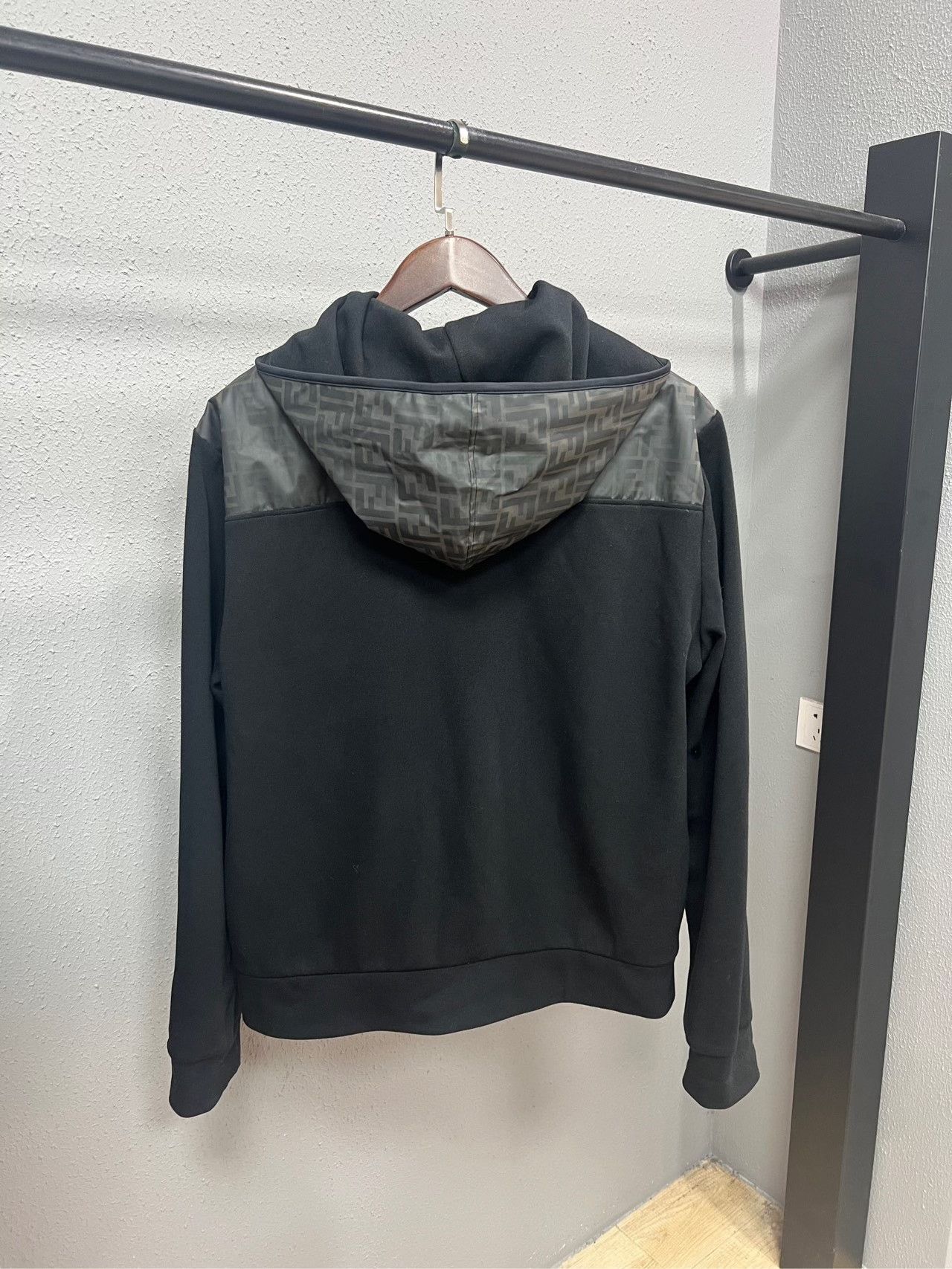 Fendi Fendi Black Zucca Logo Patchwork Hoodie Size US XXL / EU 58 / 5 - 2 Thumbnail