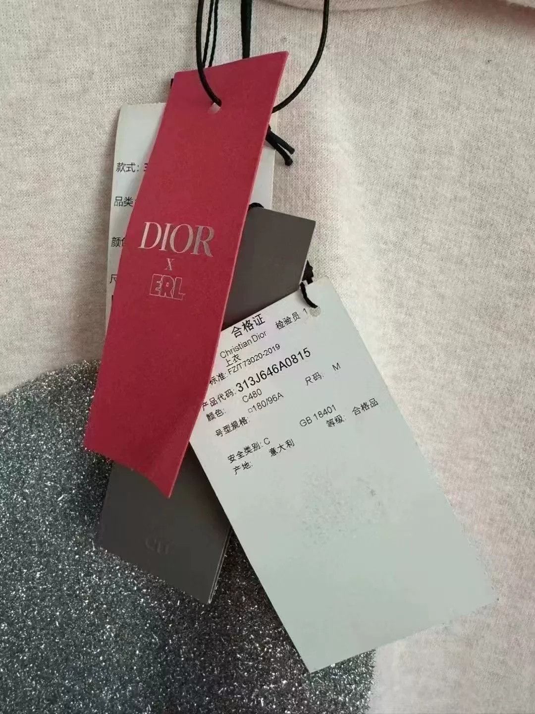 Dior Dior ERL Collaboration Gray Pink Sequin Hoodie Size M / US 6-8 / IT 42-44 - 3 Thumbnail