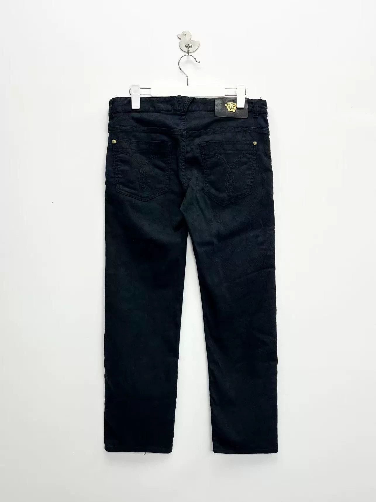 Versace Versace Black Medusa Leather Patch Jeans Size US 27 - 2 Thumbnail
