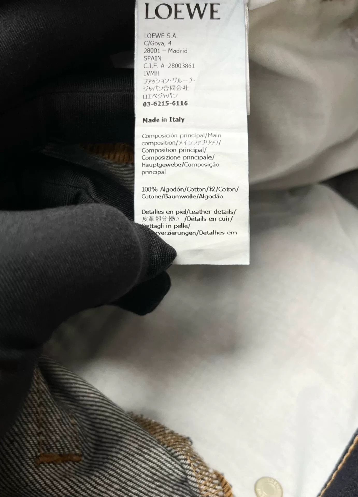 Loewe Loewe Dark Blue Oversized Flared Leather Patch Jeans Size US 30 / EU 46 - 3 Thumbnail