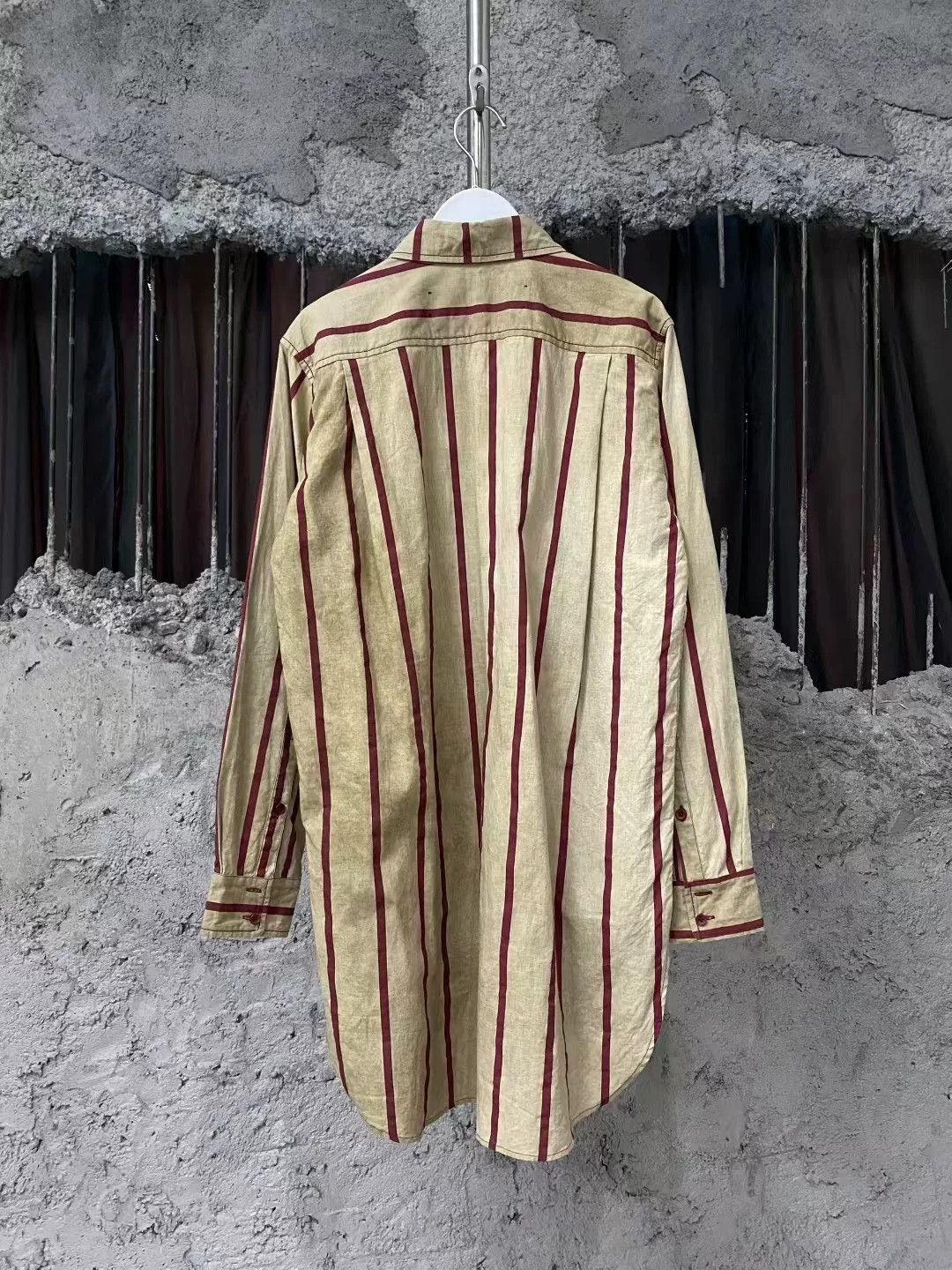 Uma Wang Uma Wang Brown Vertical Stripe Oversized Shirt Size M / US 6-8 / IT 42-44 - 2 Thumbnail