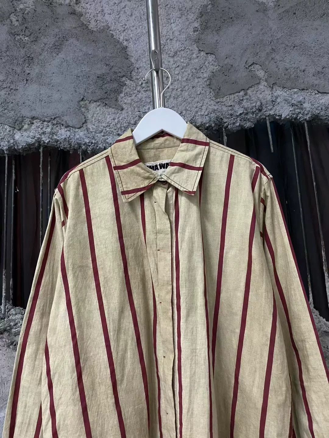 Uma Wang Uma Wang Brown Vertical Stripe Oversized Shirt Size M / US 6-8 / IT 42-44 - 3 Thumbnail