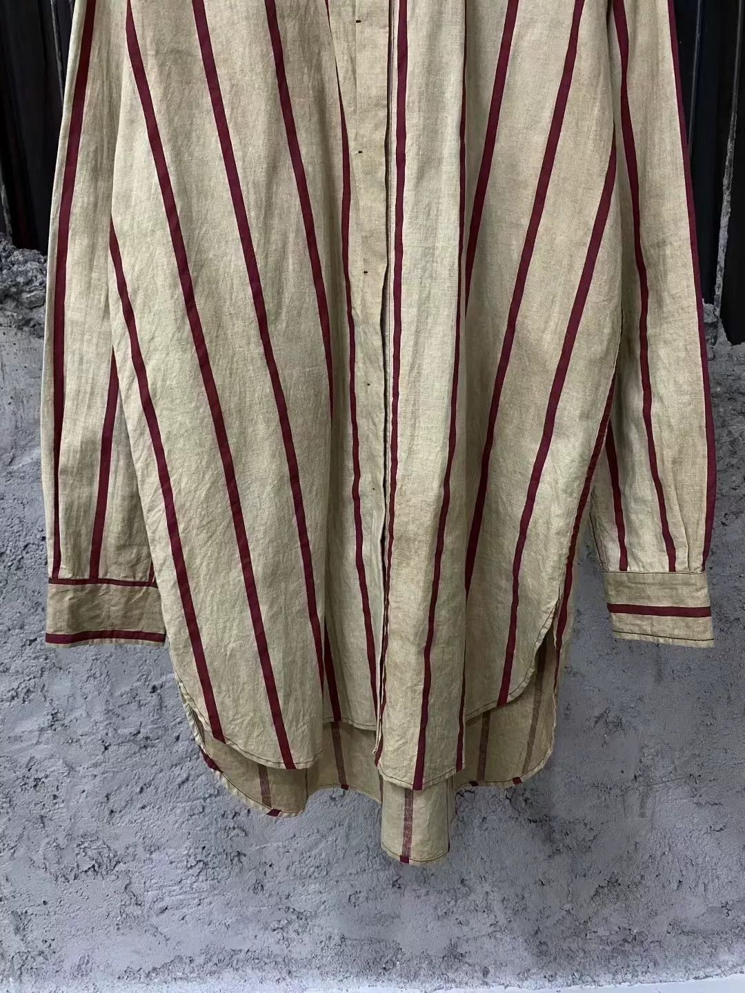 Uma Wang Uma Wang Brown Vertical Stripe Oversized Shirt Size M / US 6-8 / IT 42-44 - 4 Thumbnail