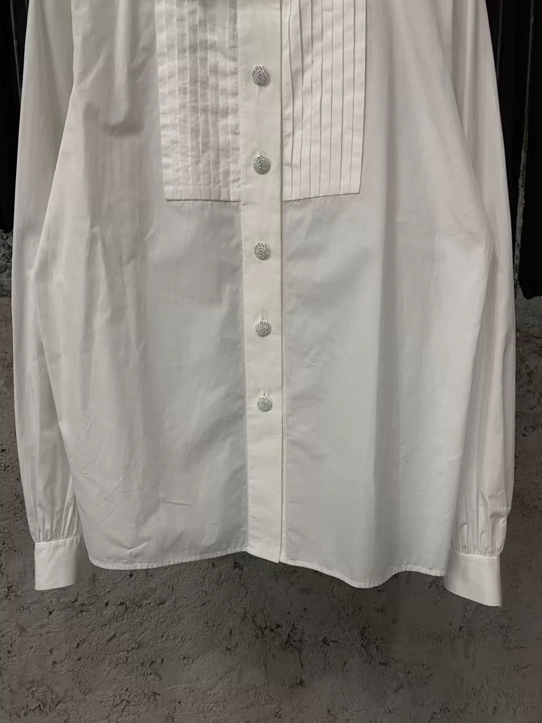 Chanel Chanel White French Accordion Collar Shirt Size M / US 6-8 / IT 42-44 - 4 Thumbnail