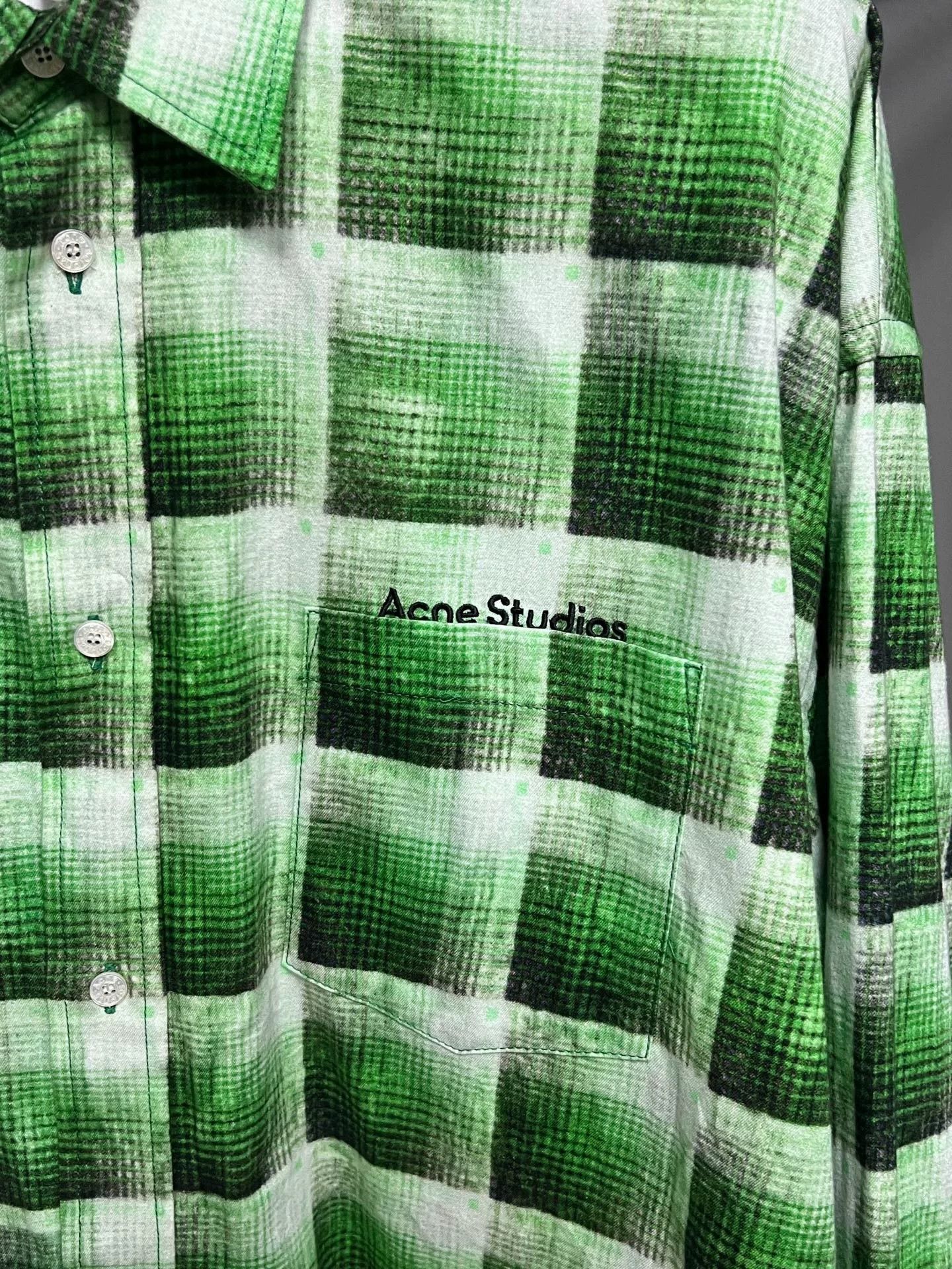 Acne Studios Acne Studios Plaid Slogan Shirt Size US M / EU 48-50 / 2 - 3 Thumbnail