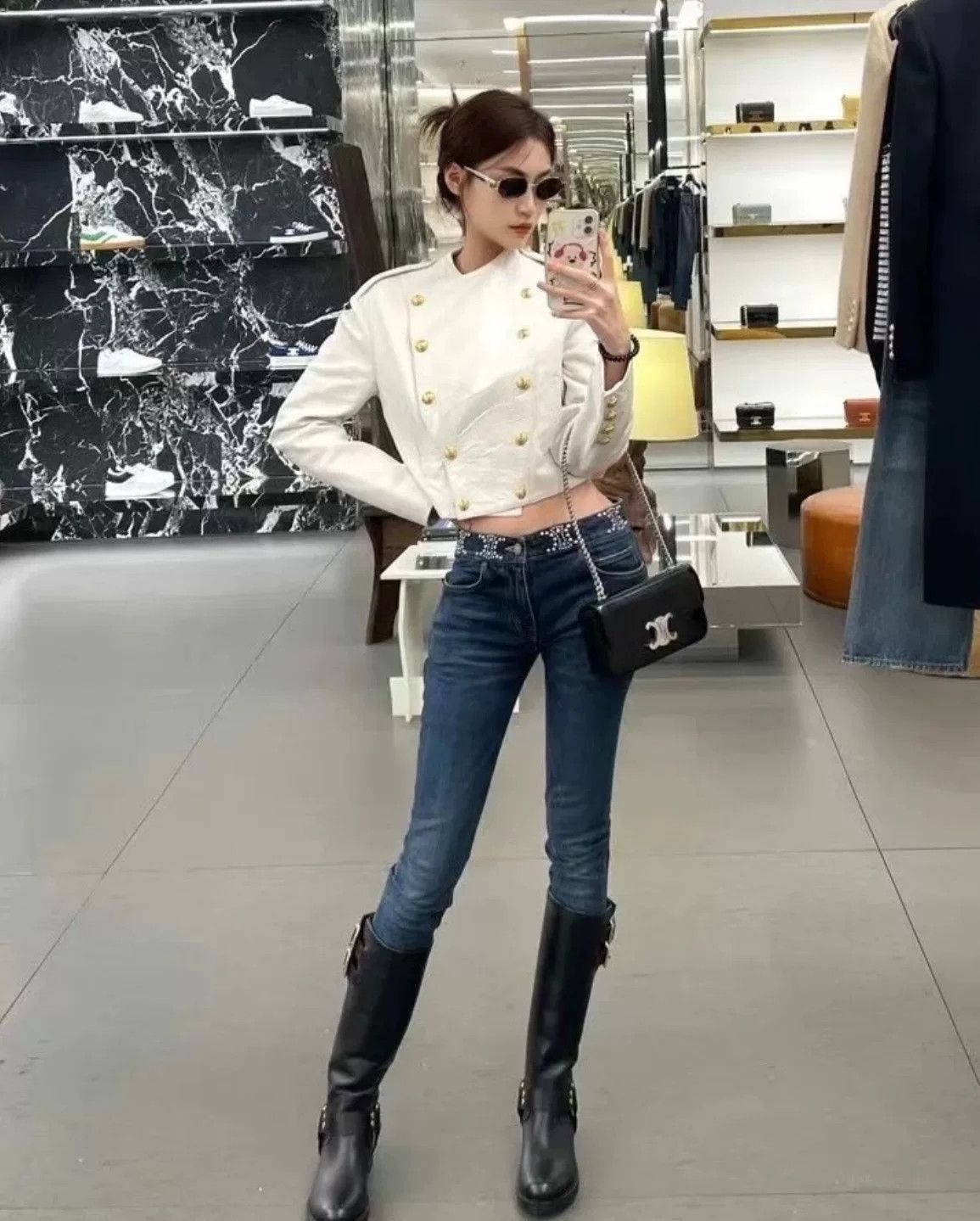 Celine Celine Rivet Triomphe Mid-Rise Jeans Size 26" / US 2 / IT 38 - 8 Thumbnail