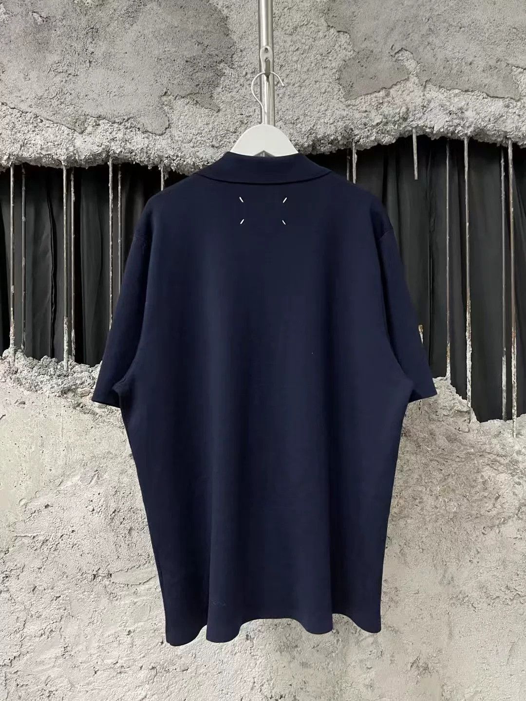 Maison Margiela Maison Margiela Dark Blue Wool Pocket Shirt Size US M / EU 48-50 / 2 - 2 Thumbnail