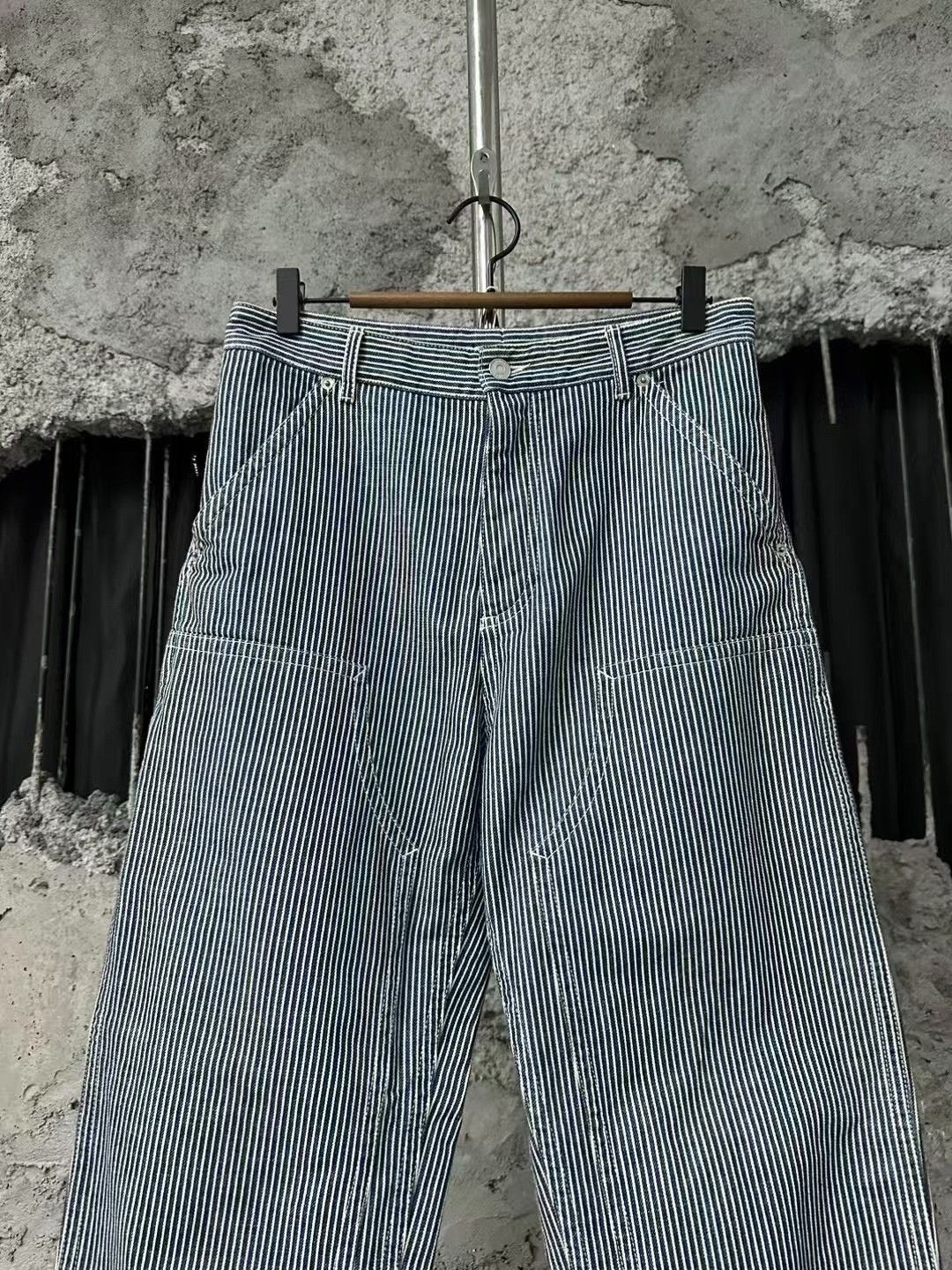 Dior Dior Embroidered Heart Blue White Striped Cargo Pants Size US 30 / EU 46 - 3 Thumbnail