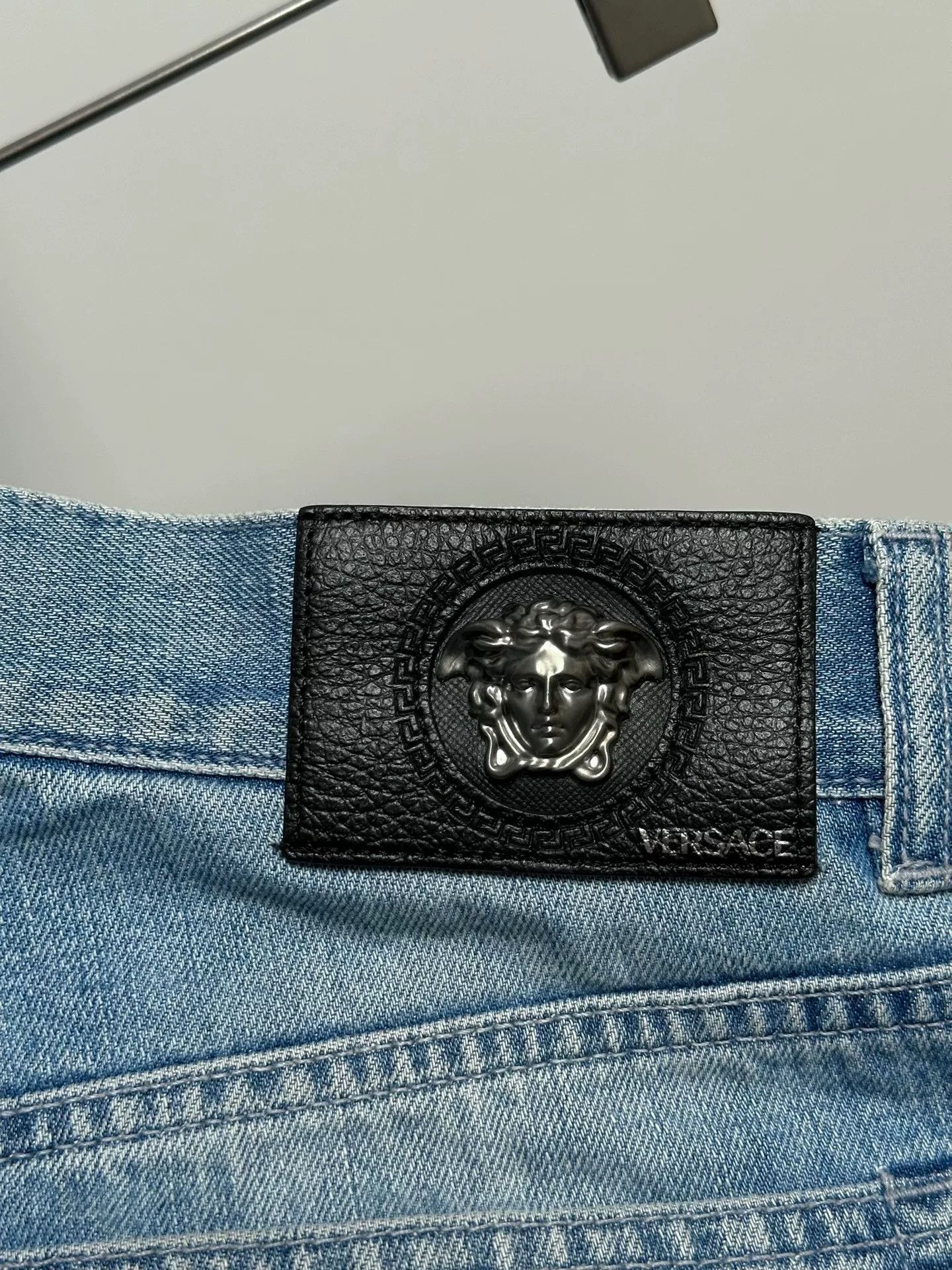 Versace Versace Medusa Leather Patch Studded Jeans Size US 31 - 3 Thumbnail
